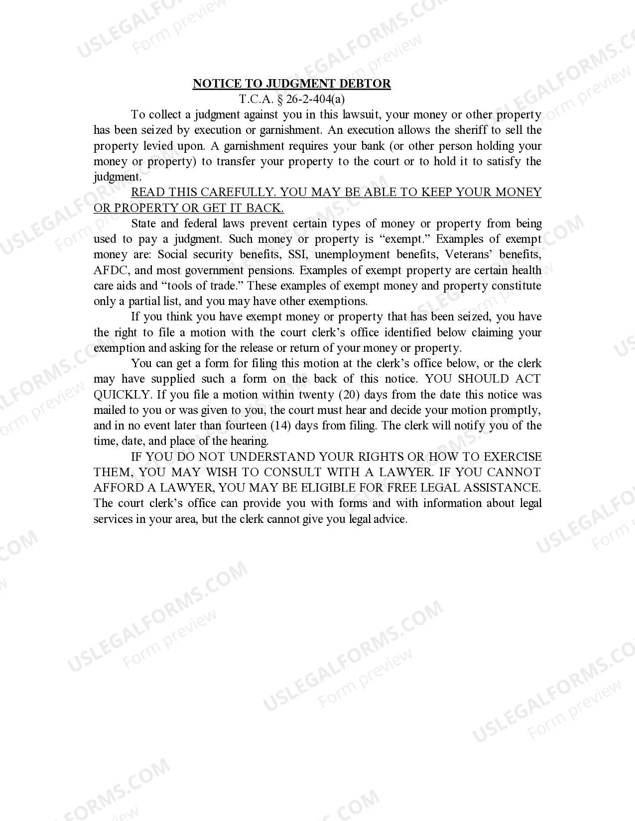 Preview Writ of Garnishment