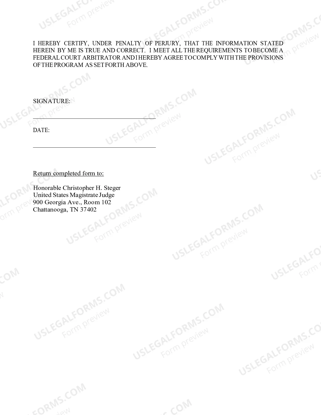 Preview Application to Become an Arbitrator