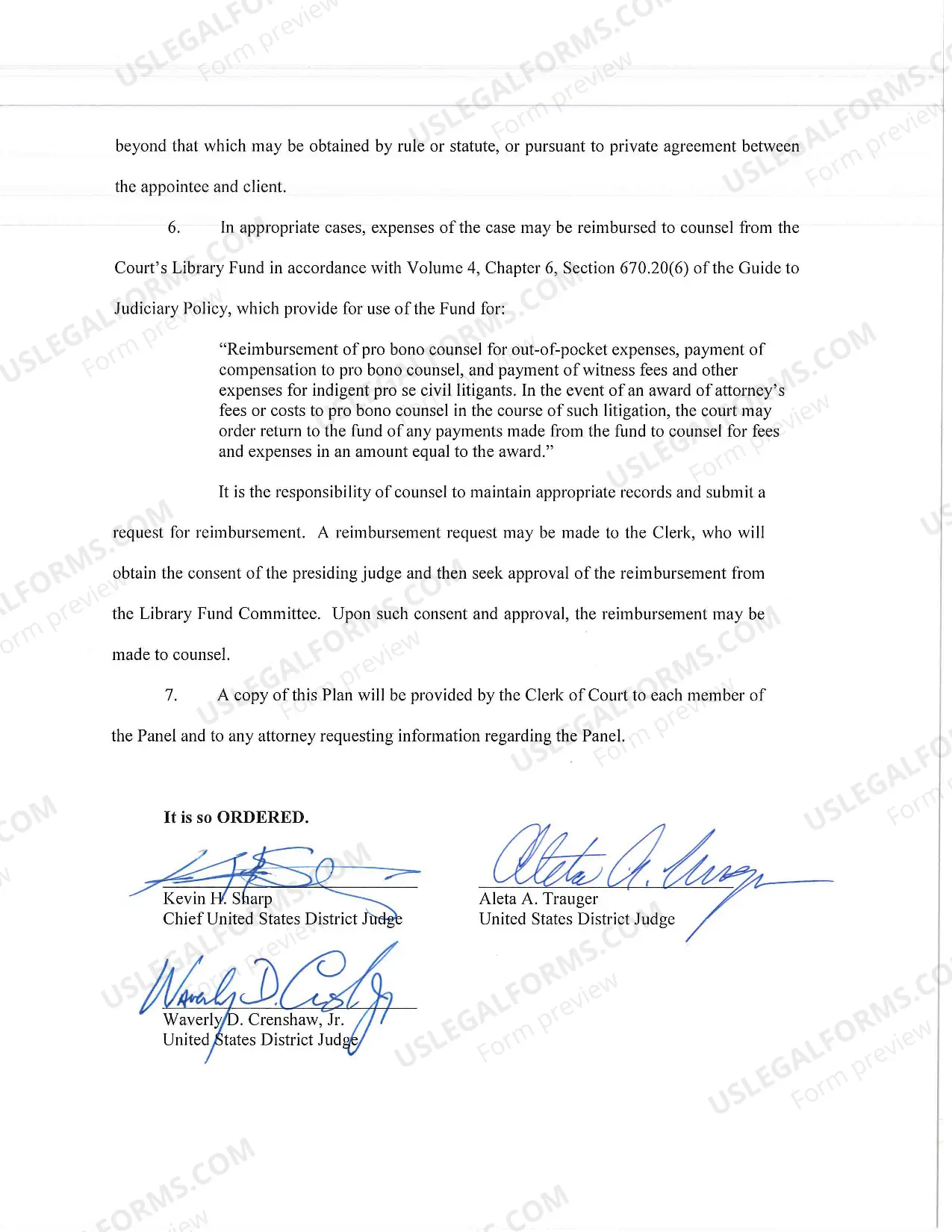 Preview Civil Appointments Panel (Order)