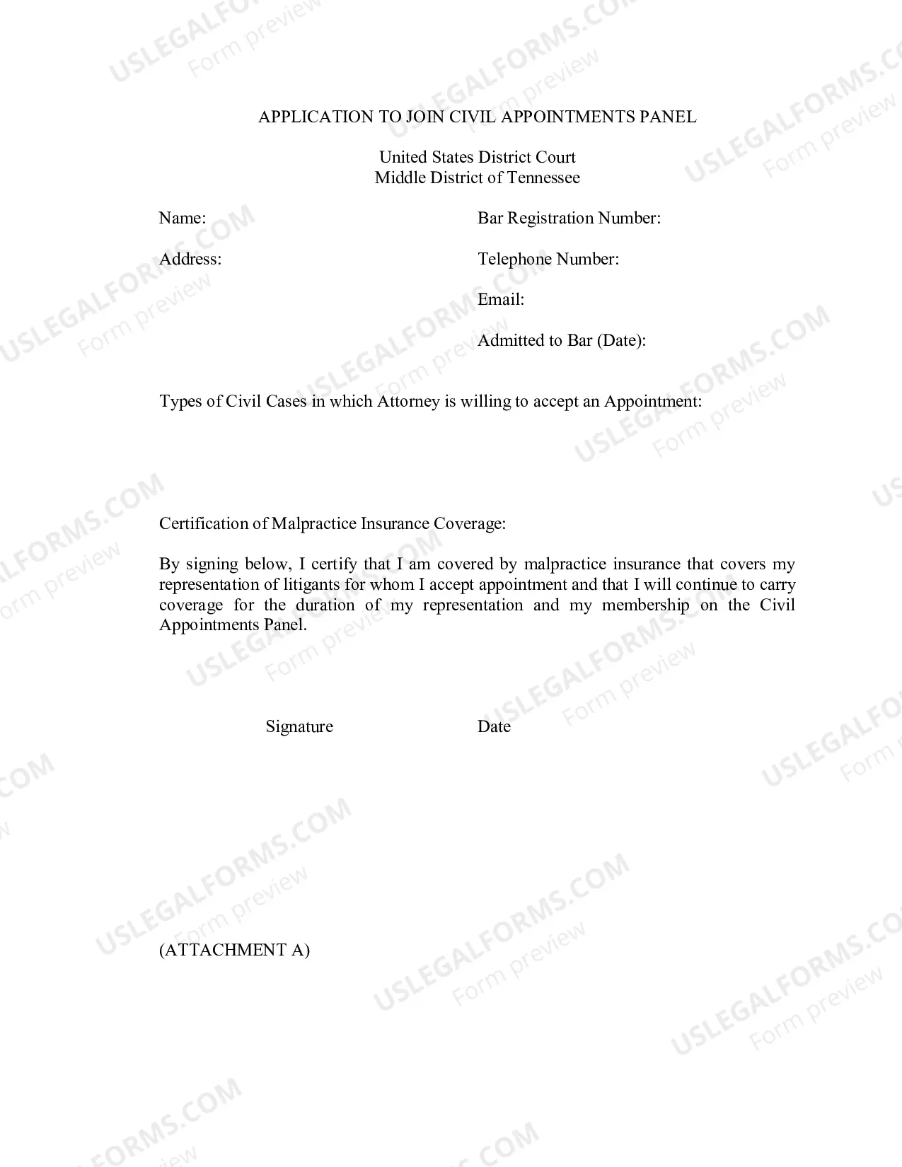 Preview Civil Appointments Panel (Order)