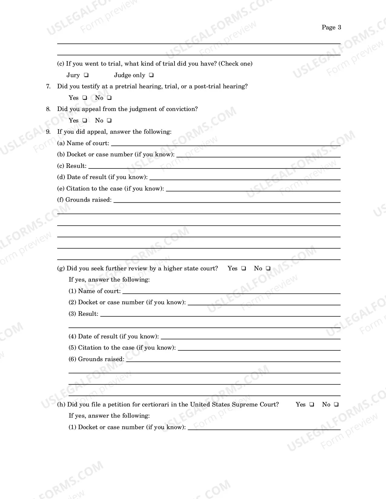 Preview Petition For Relief From A Conviction Or Sentence By A Person In State Custody