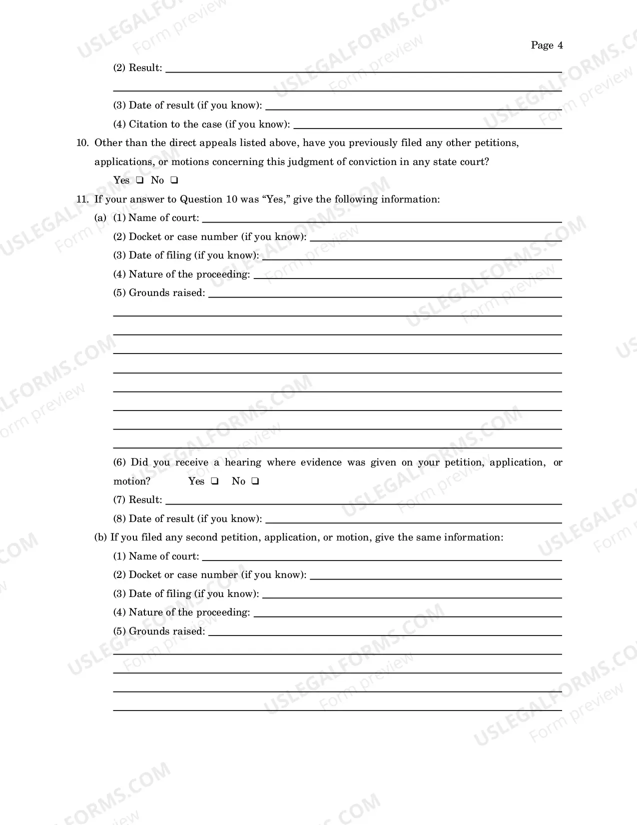 Preview Petition For Relief From A Conviction Or Sentence By A Person In State Custody
