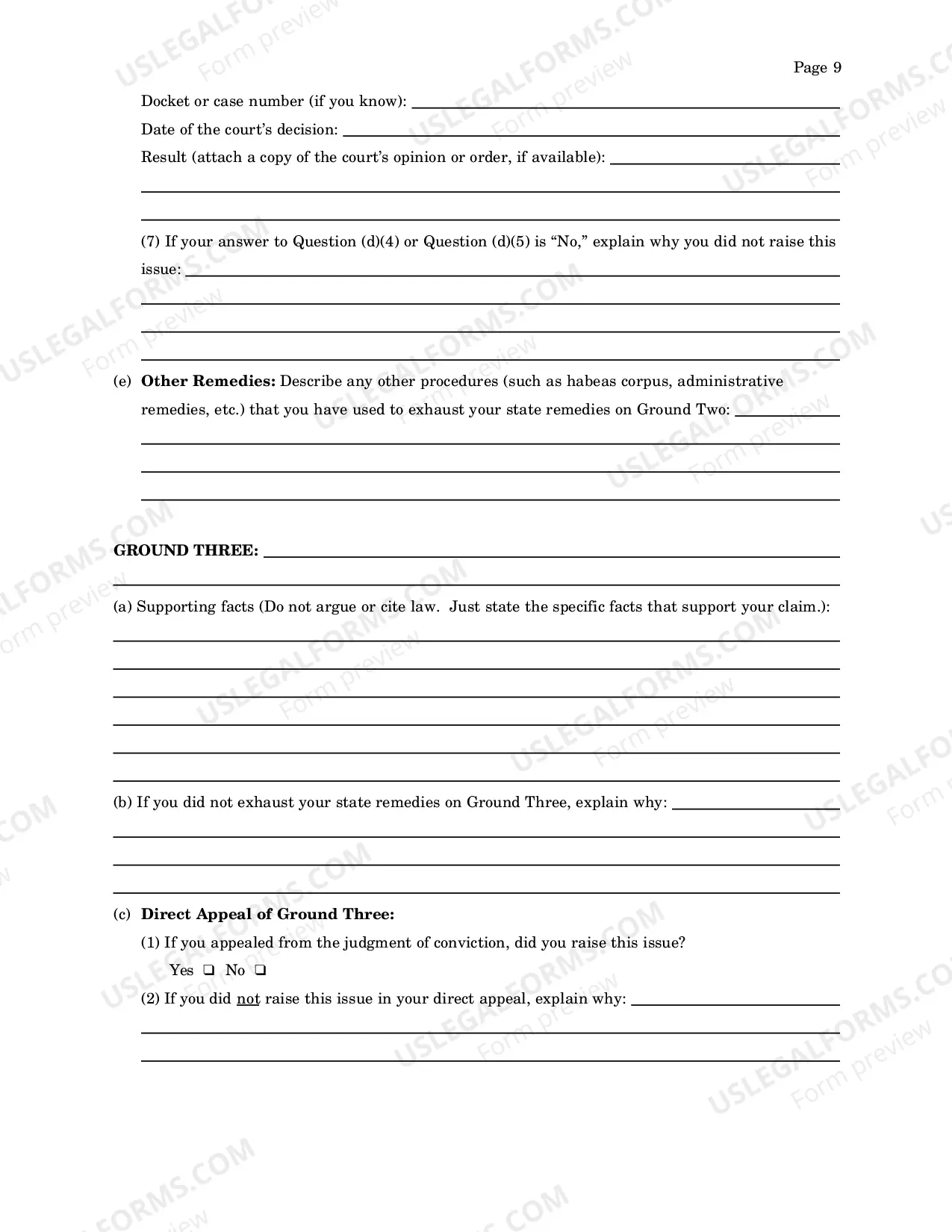 Preview Petition For Relief From A Conviction Or Sentence By A Person In State Custody