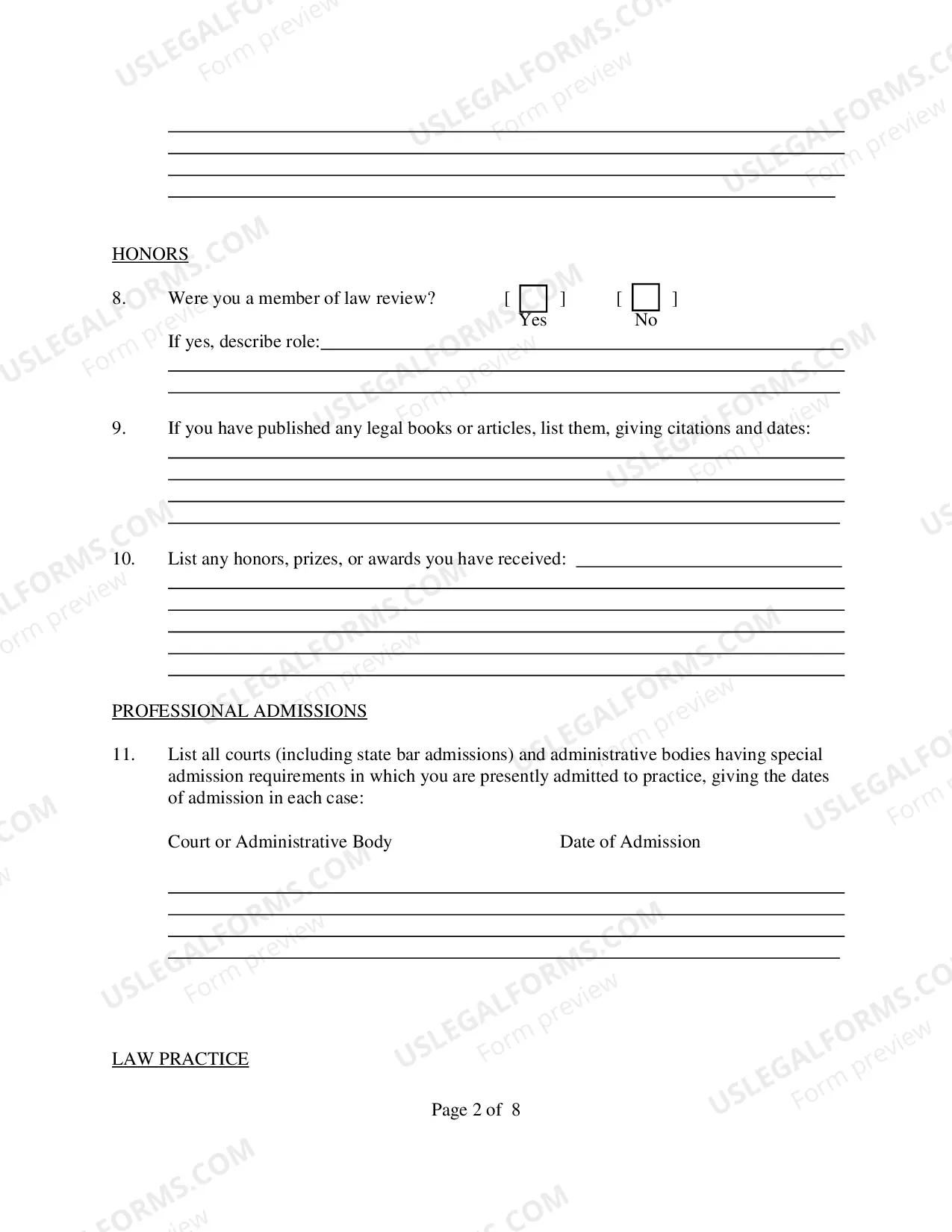 Preview Application for Appointment to the CJA Panel (PDF)