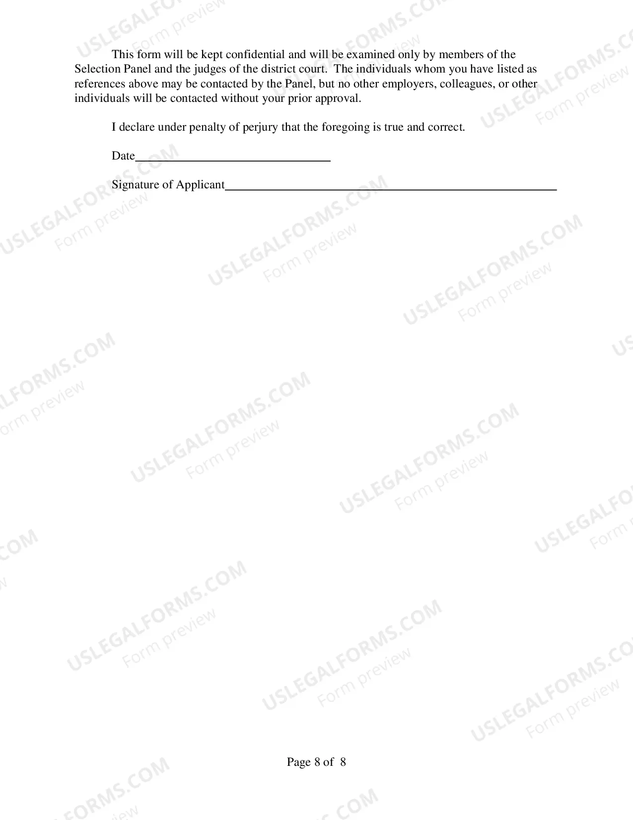 Preview Application for Appointment to the CJA Panel (PDF)