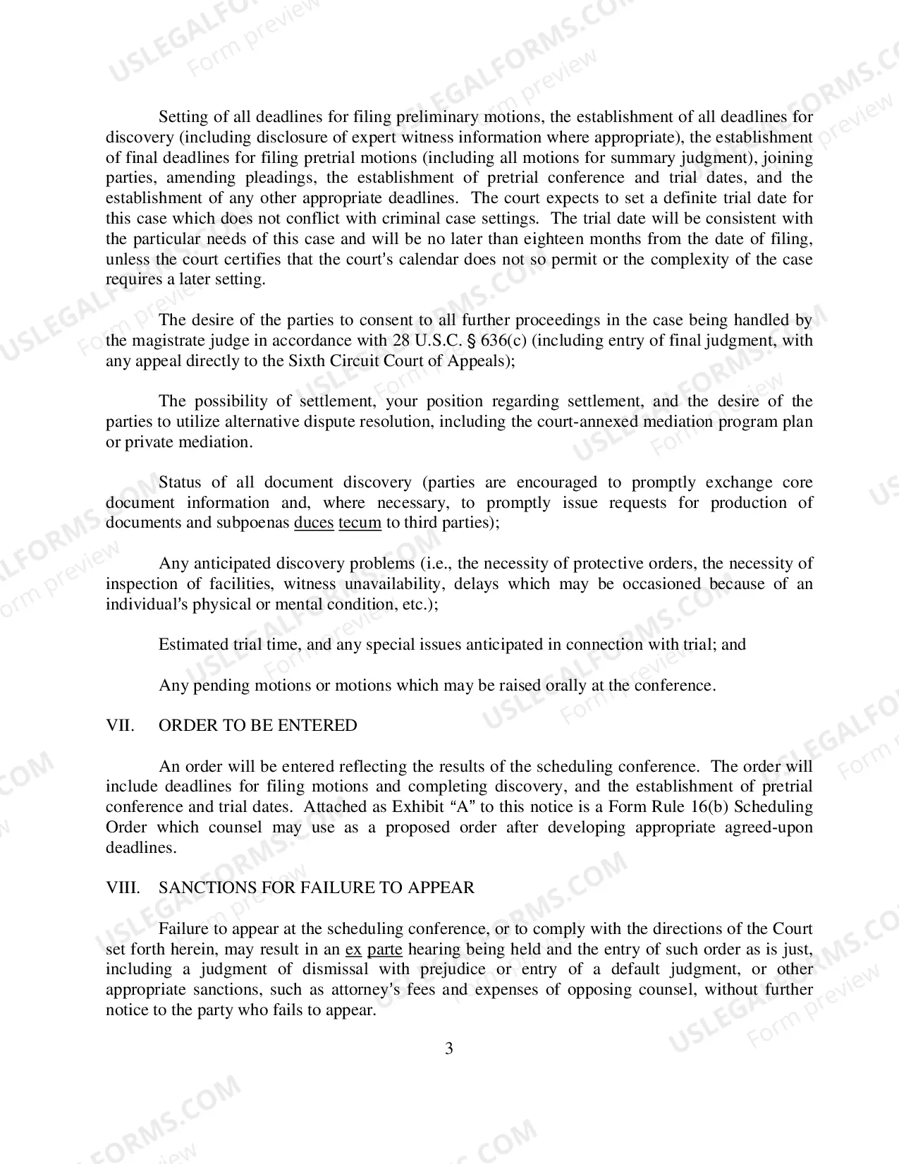 Preview Judge Claxton's Rule 16(b) Scheduling Conference Instructions