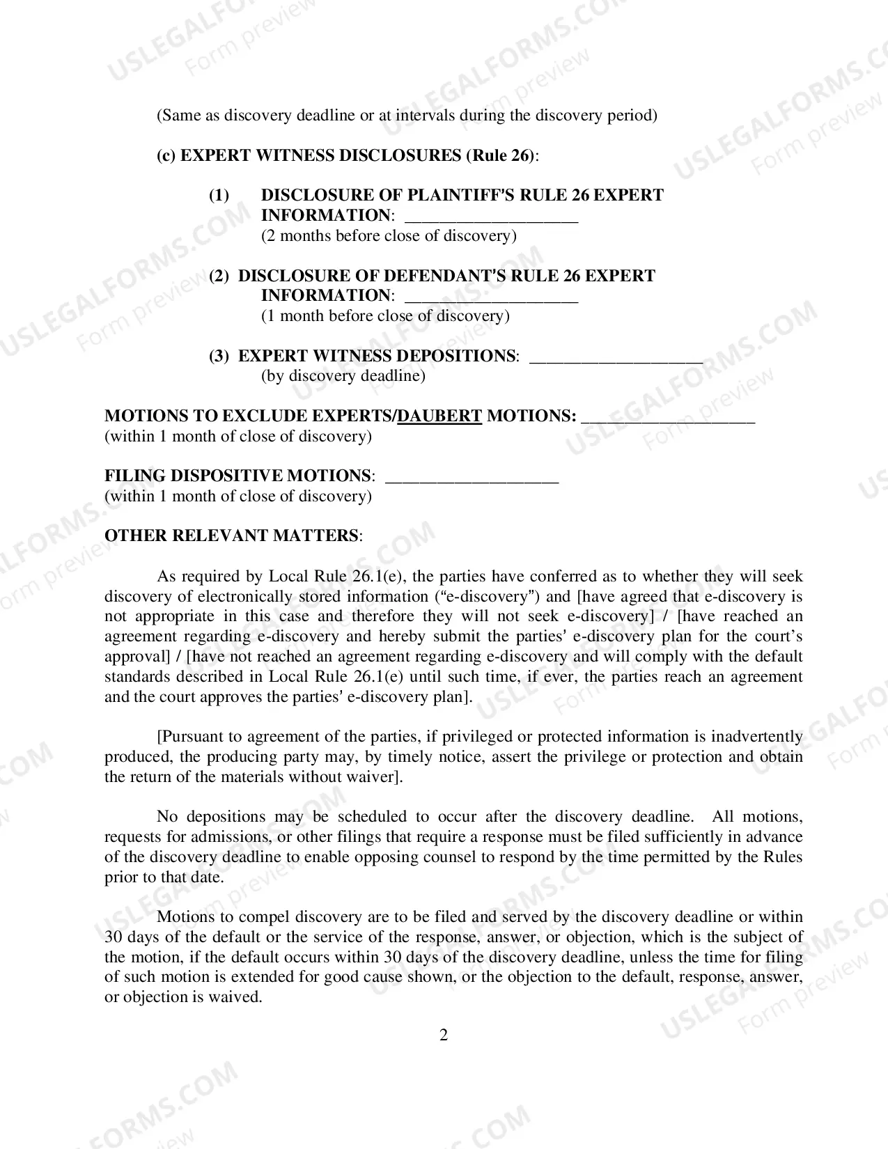 Preview Judge Claxton's Rule 16(b) Model Scheduling Order -Word,PDF