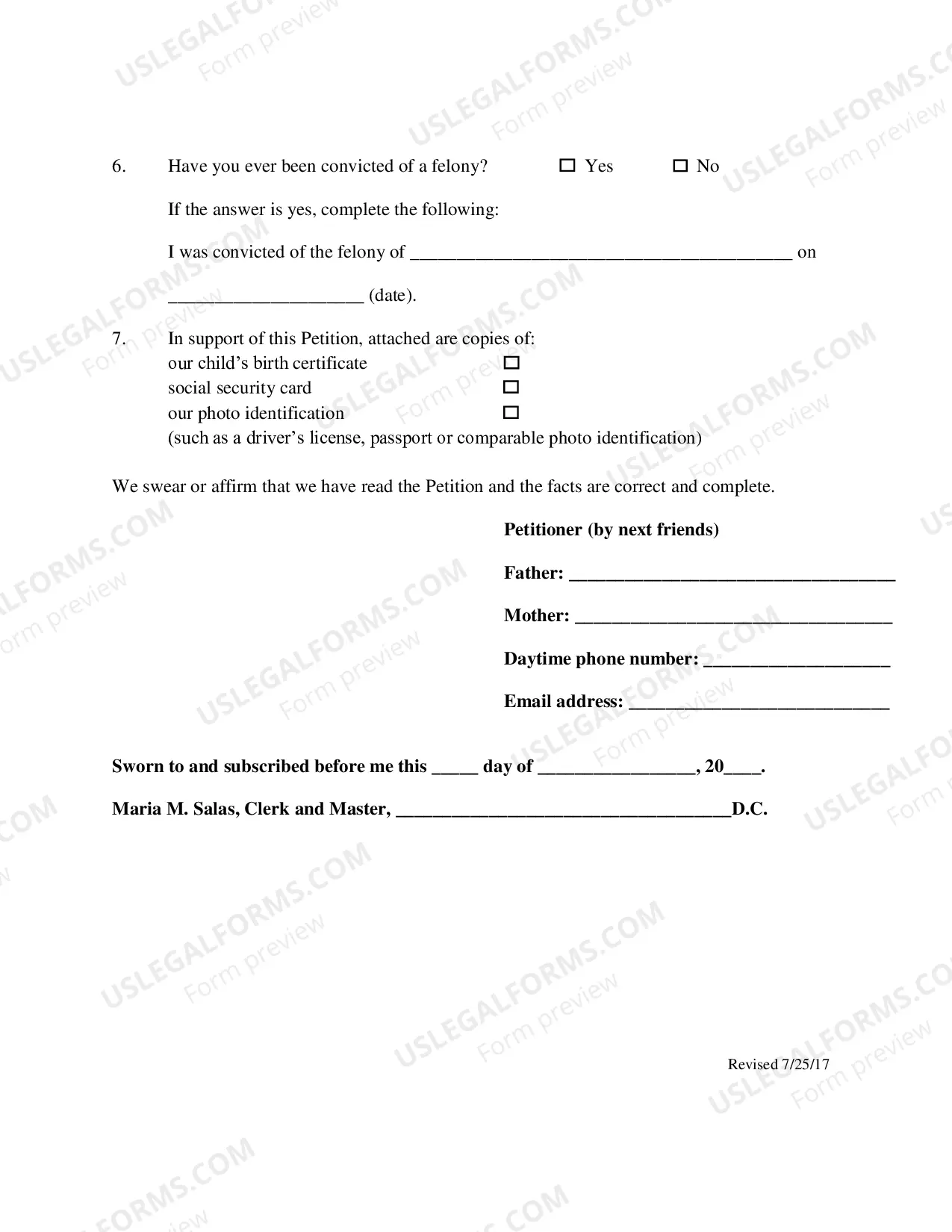Preview Correct Birth Certificate Petition