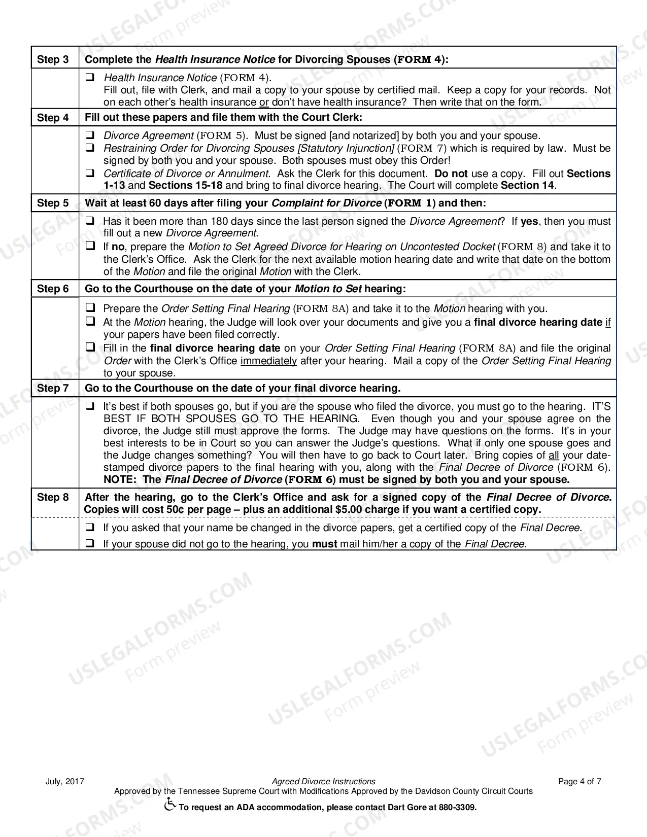 Preview Agreed Divorce Instructions