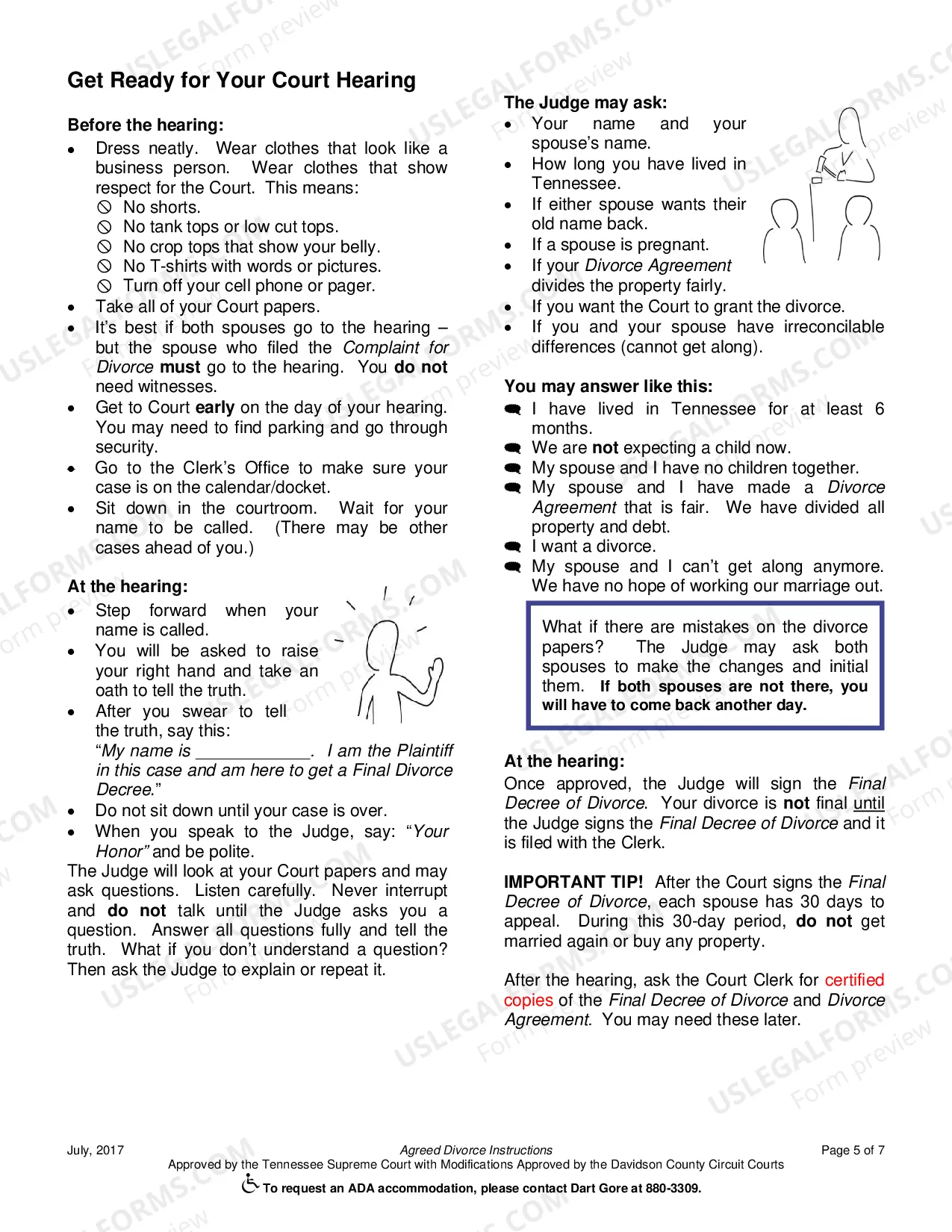 Preview Agreed Divorce Instructions