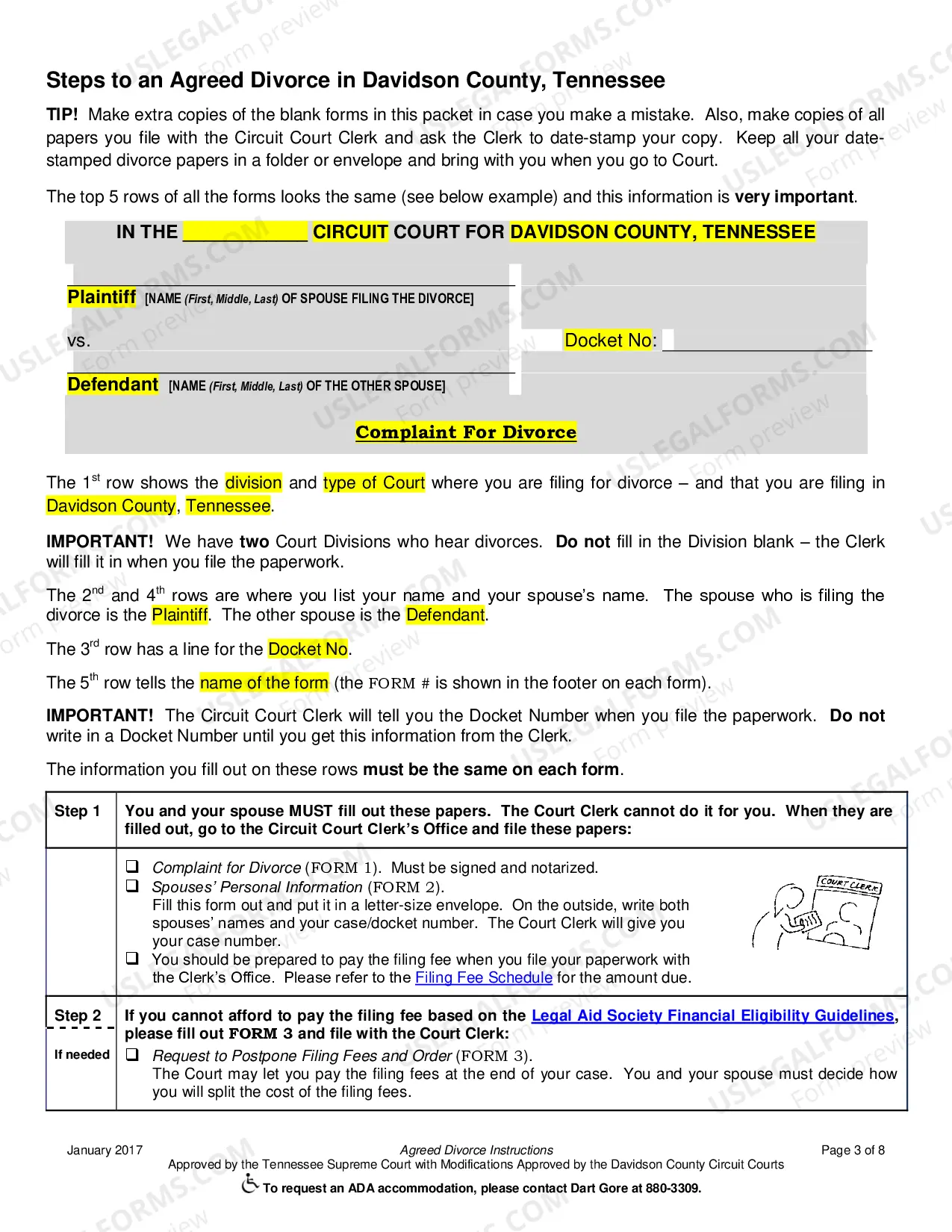 Preview Agreed Divorce Instructions