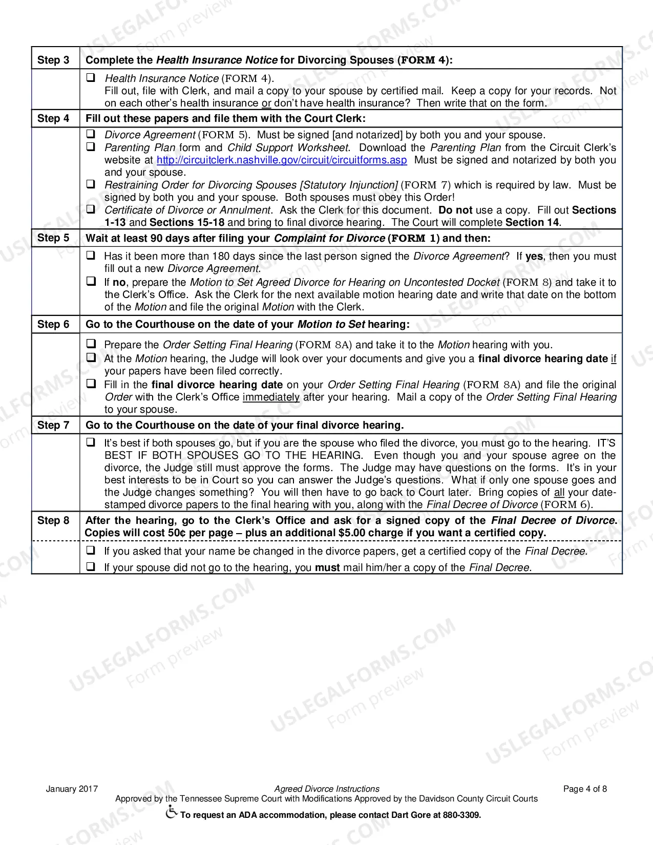 Preview Agreed Divorce Instructions