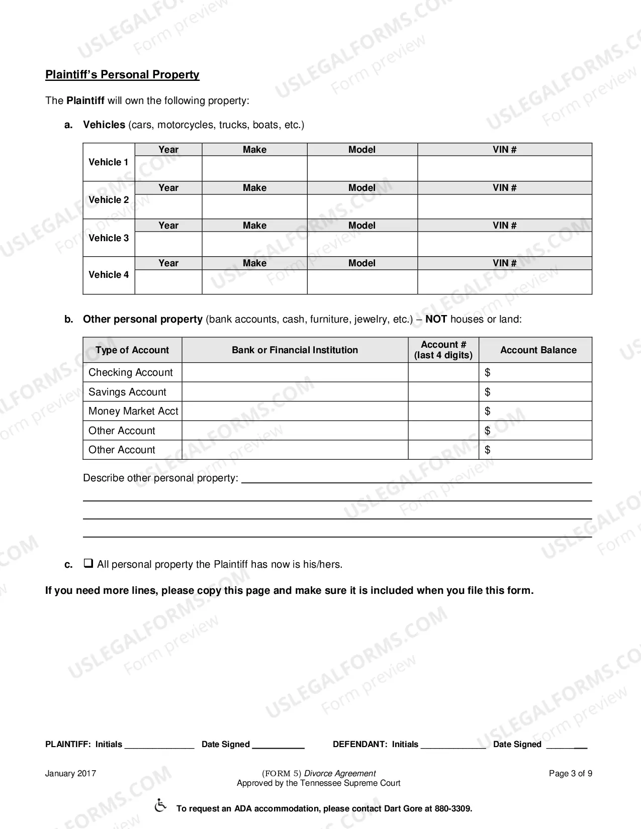 Preview Divorce Agreement