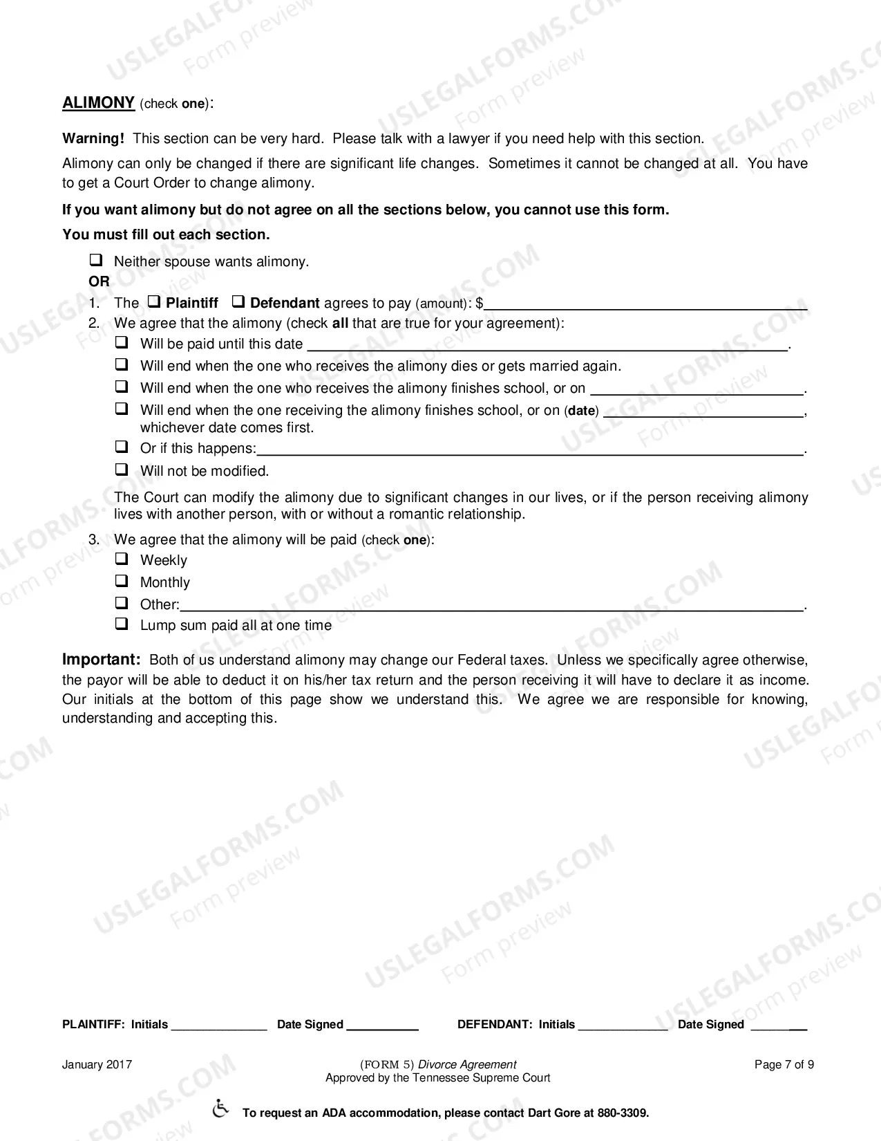 Preview Divorce Agreement