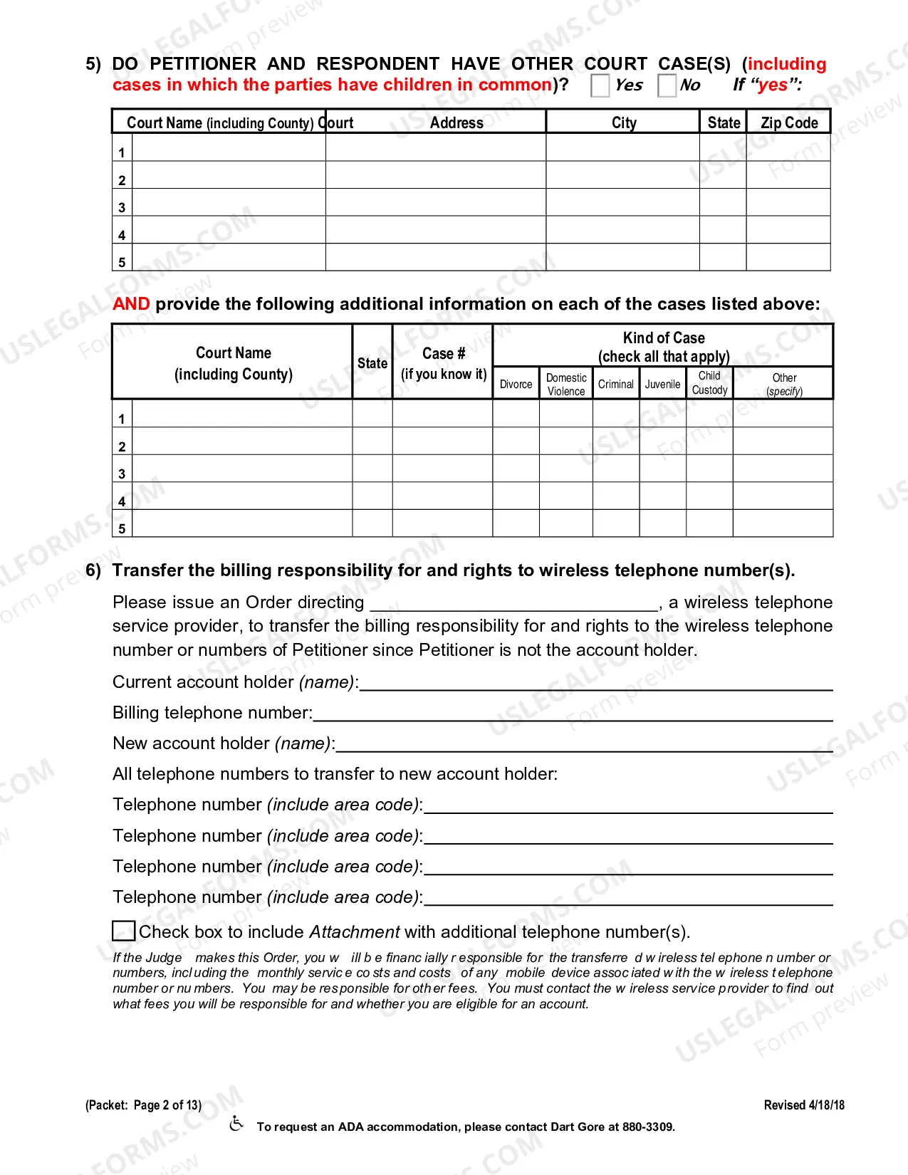 Preview Order of Protection Forms Packet
