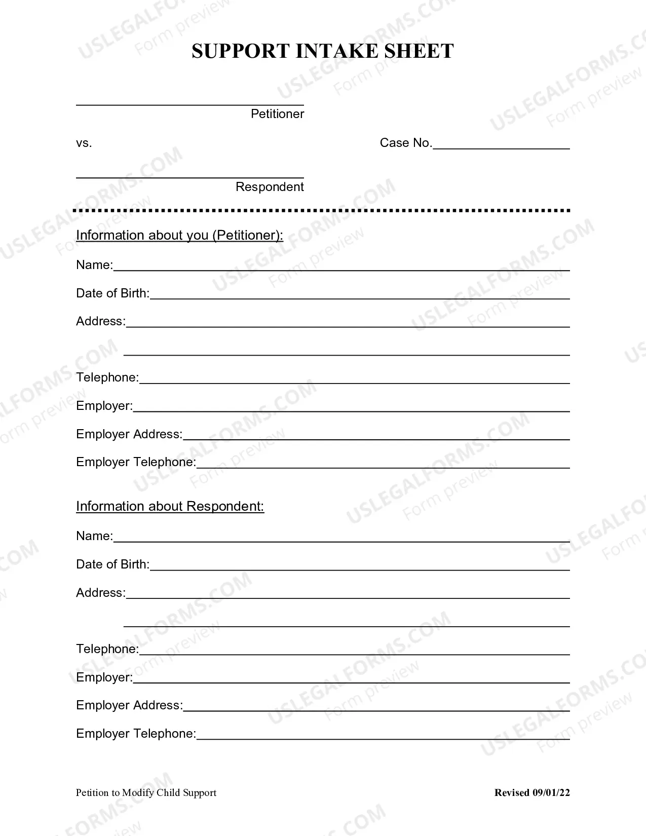 Preview Petition to Modify Child Support