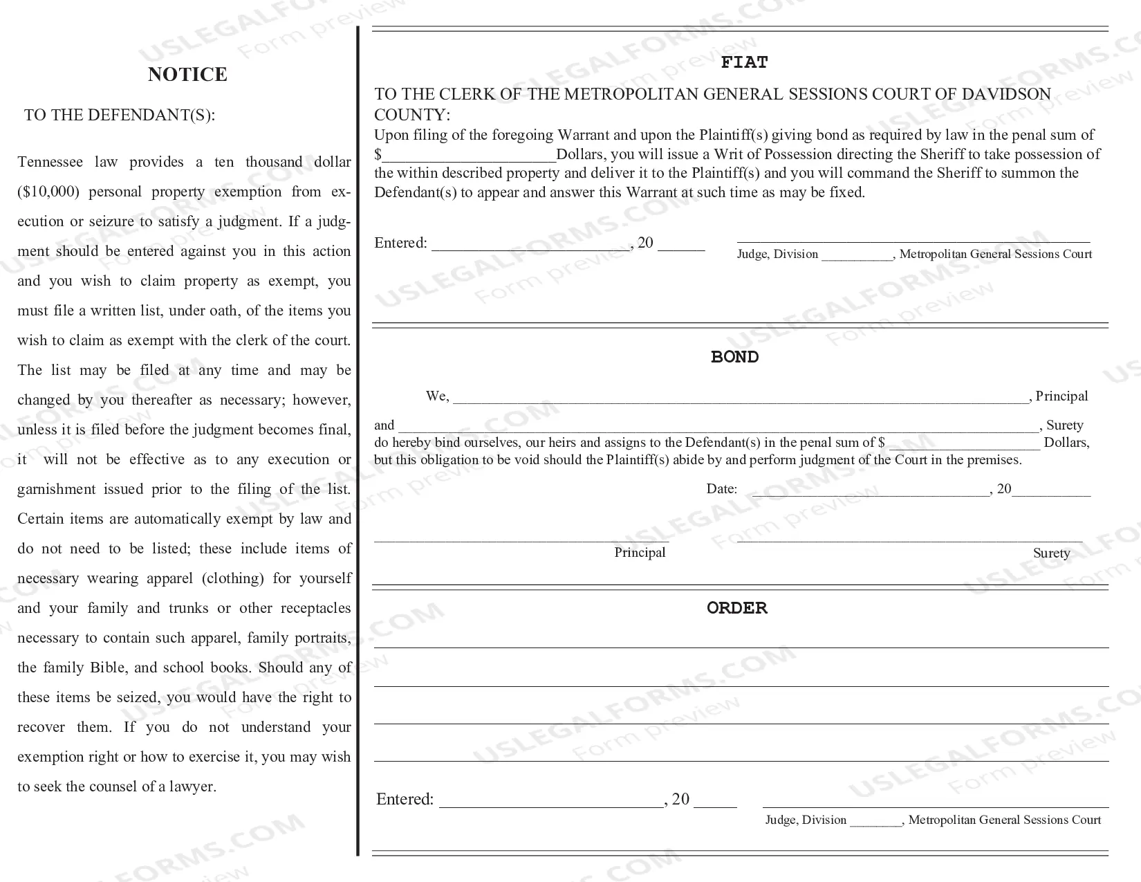 Preview Immediate Possession Warrant Courtroom 1B