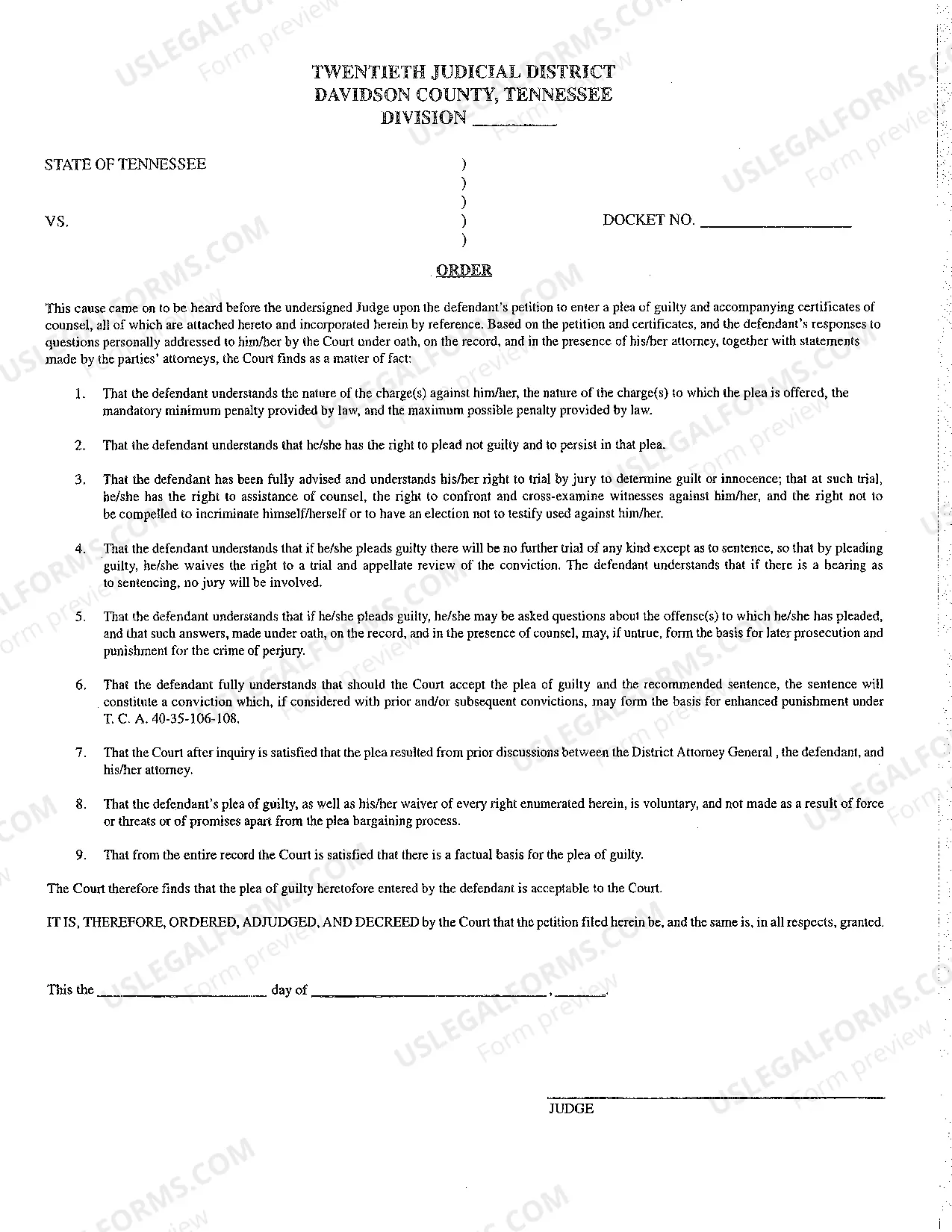 Preview Trial Court Guilty Plea Petition