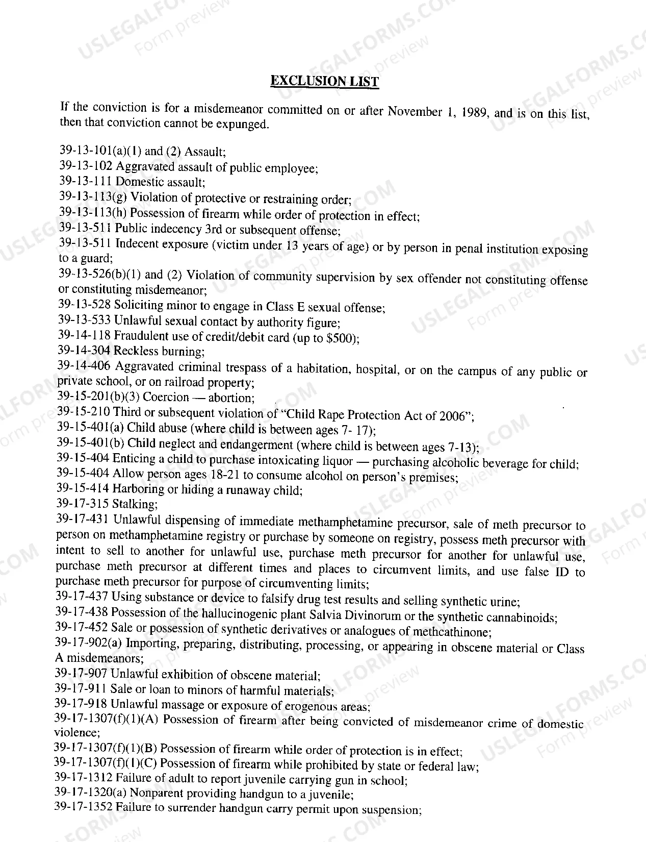 Preview 40-32-101(g) Expungement Packet General Sessions