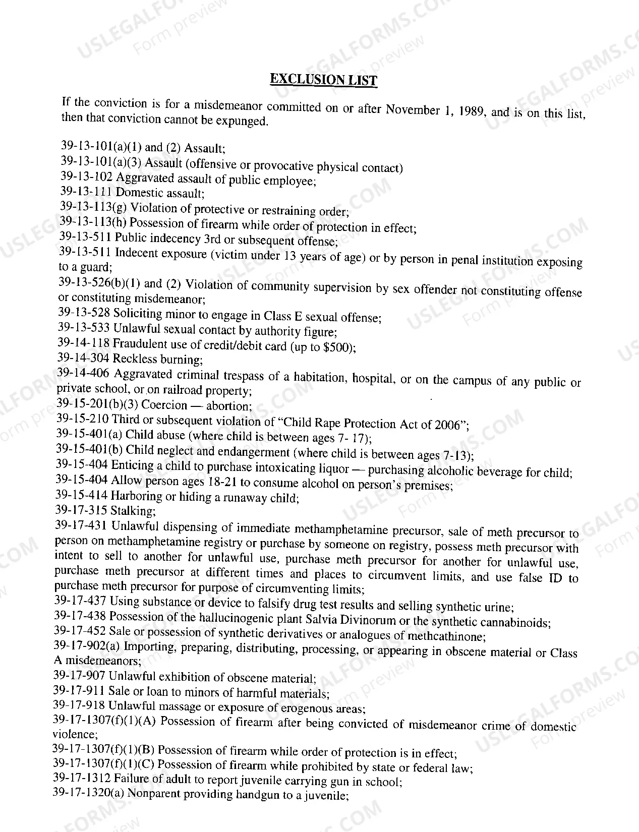 Preview 40-32-101(k) Expungement Packet Criminal