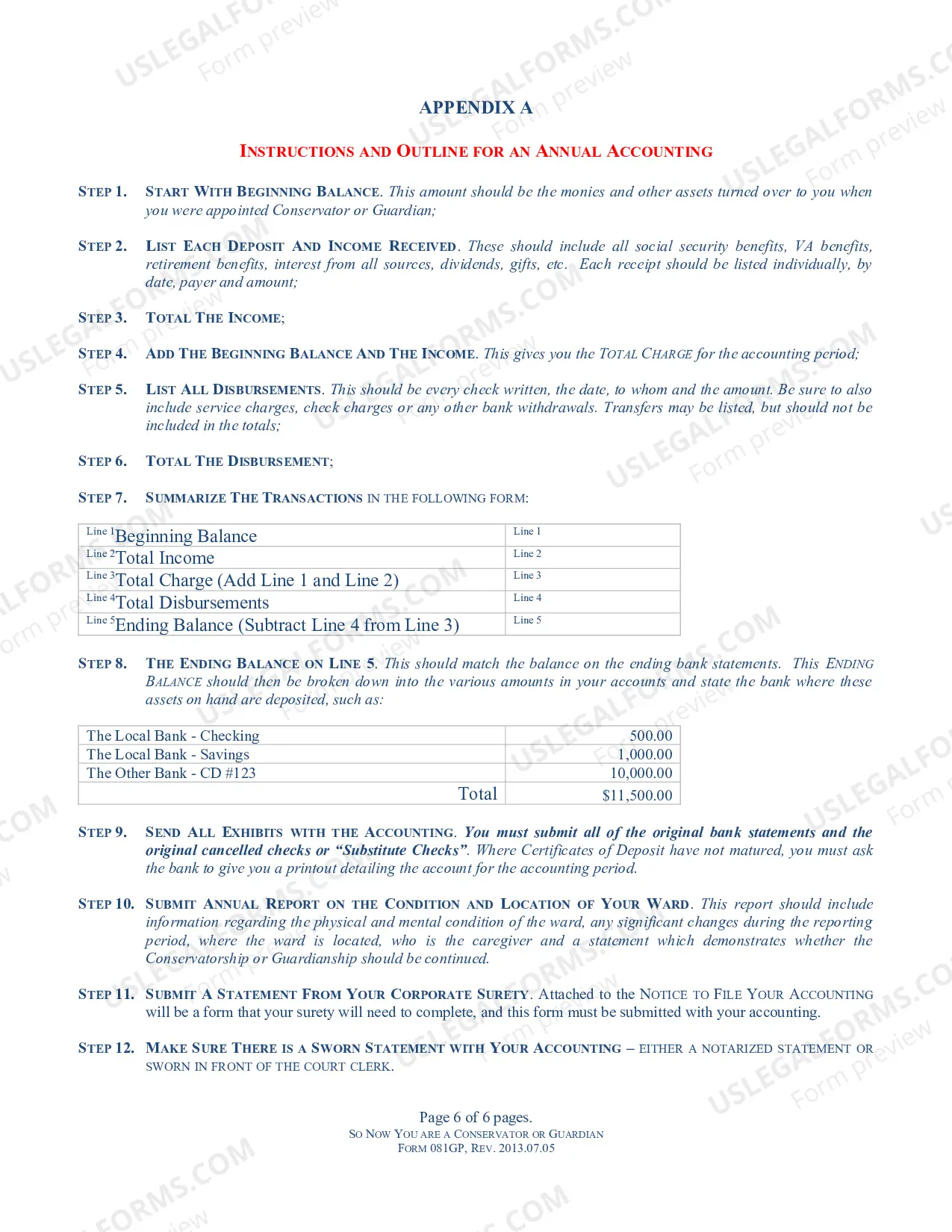 Preview Instructions And Outline For Annual Accounting