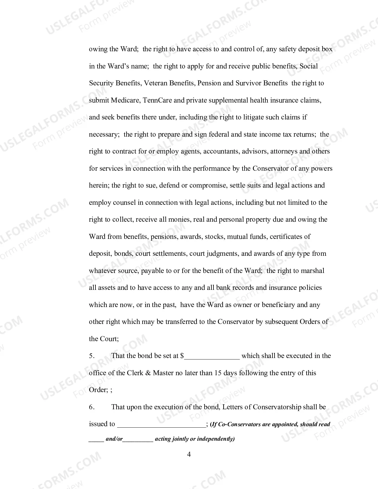 Preview GUARDIAN-Sample Order Appointing Conservator Order