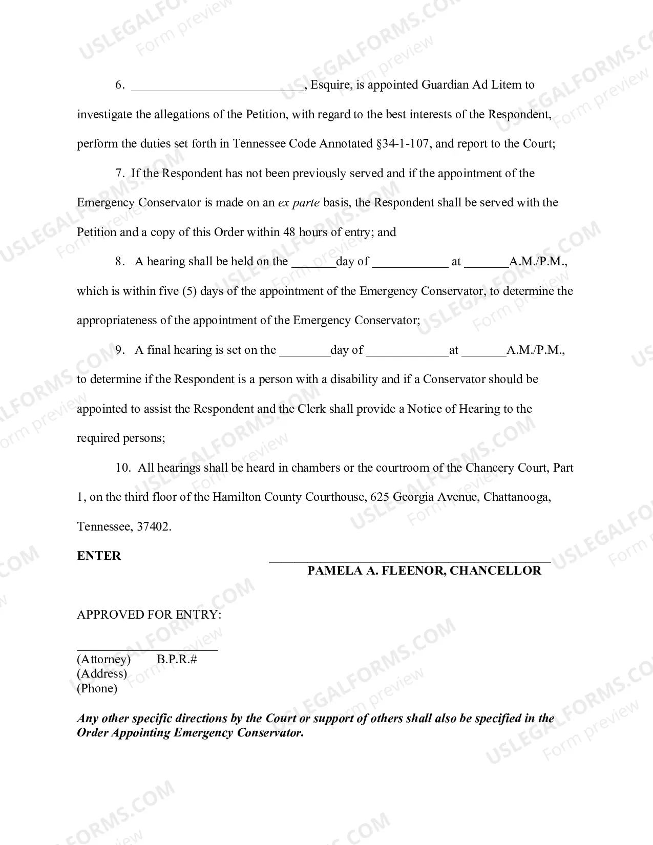 Preview GURADIAN-Sample Order Appointing Emergency Conservator