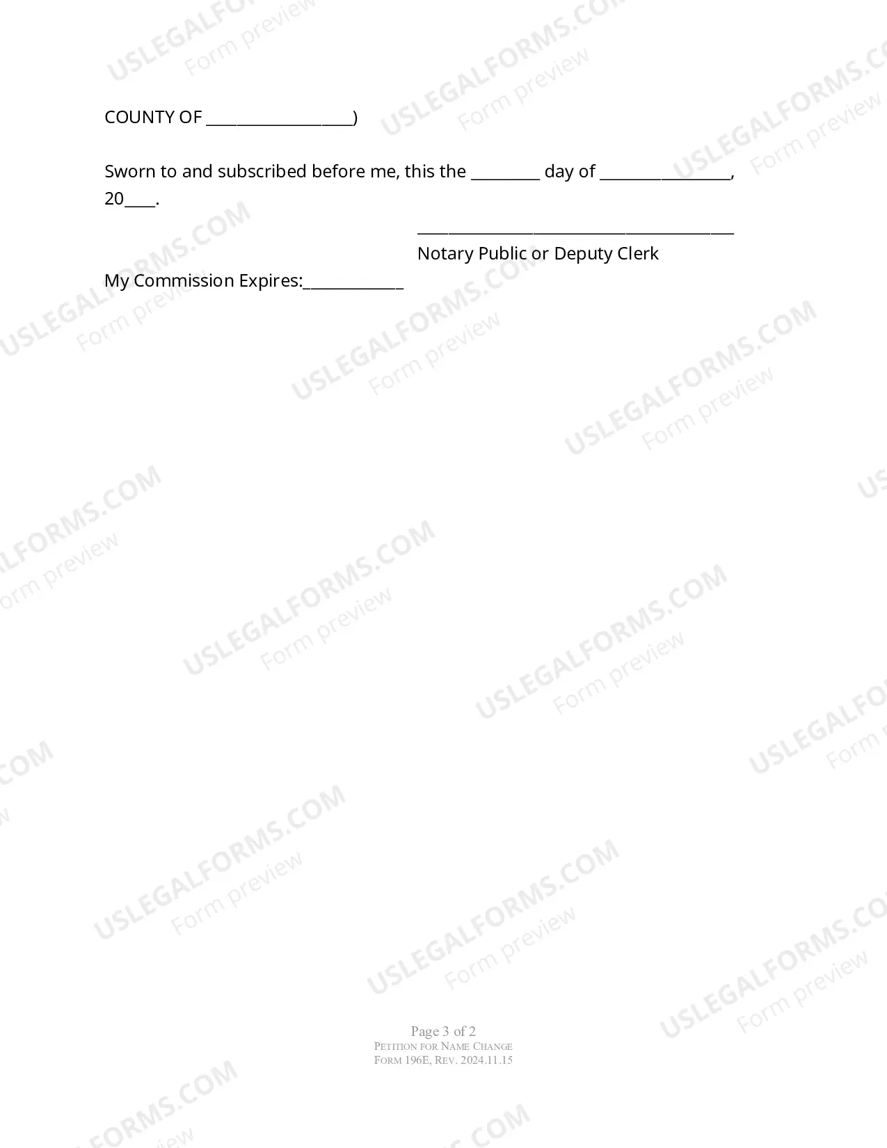 Preview PETITION -for Name Change