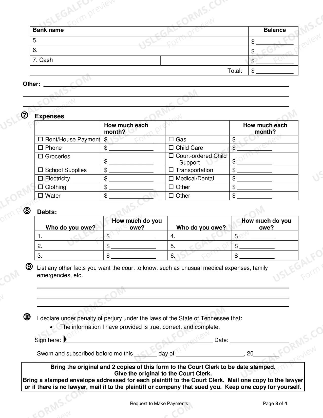 Preview Motion for Installment Payments