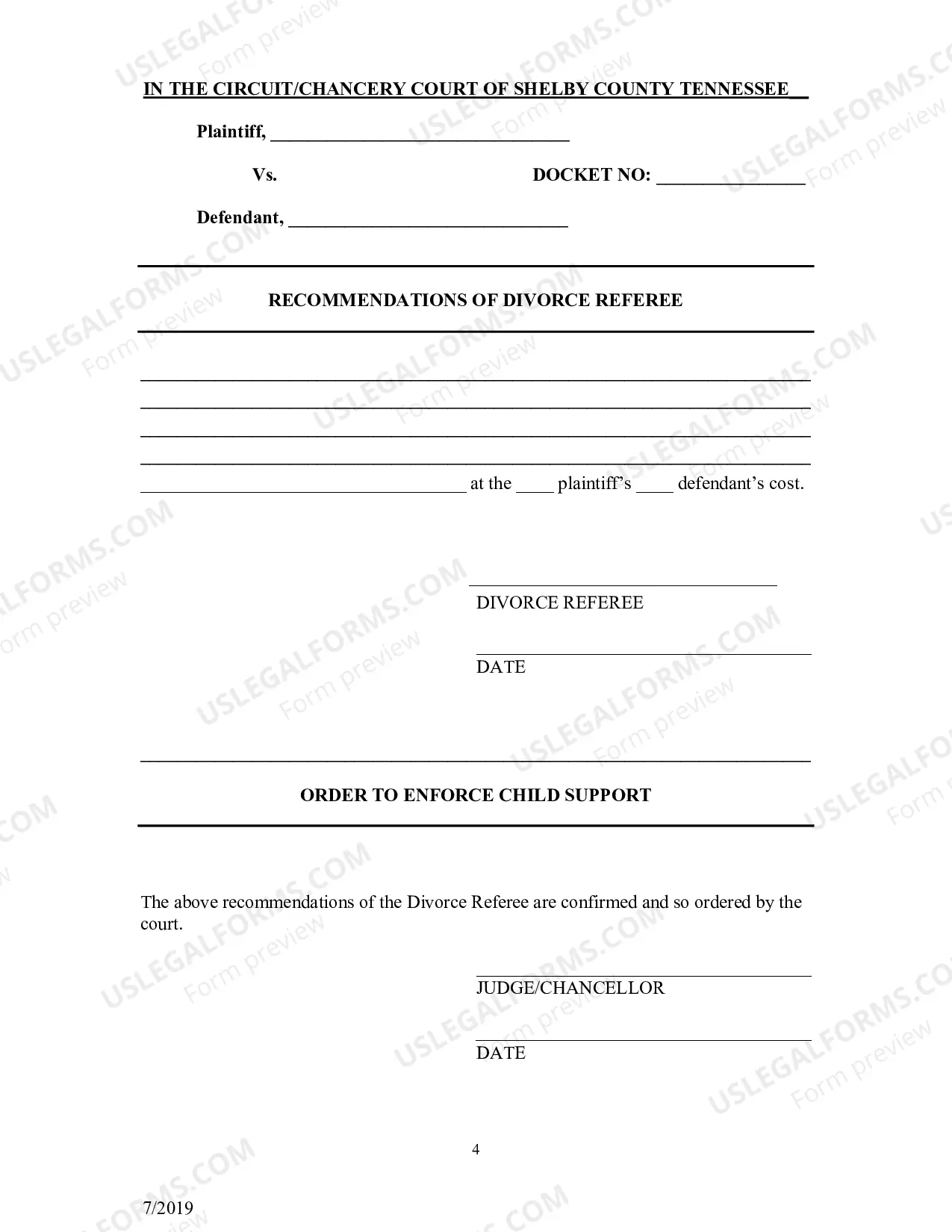 Preview Petition and Affidavit to Enforce Child Support