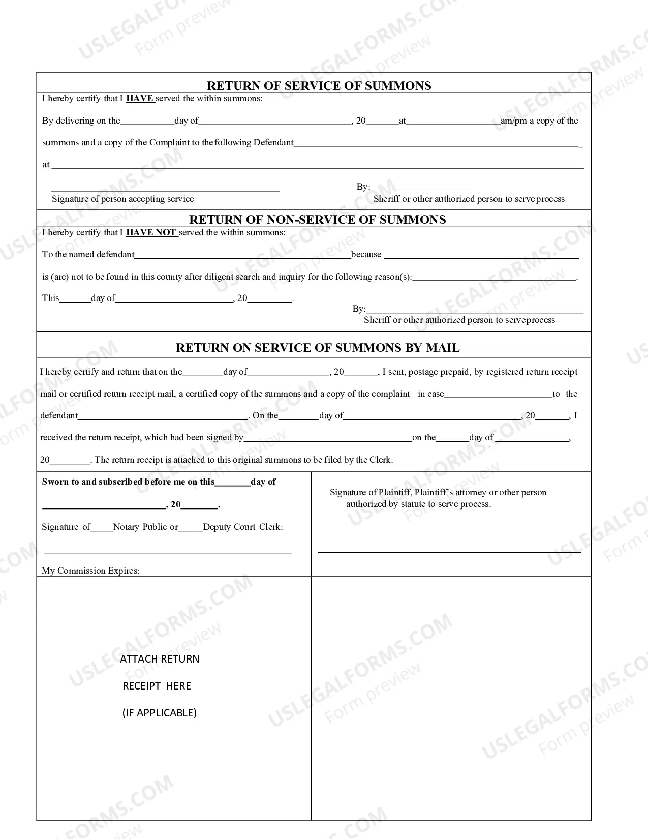 Preview Divorce Summons