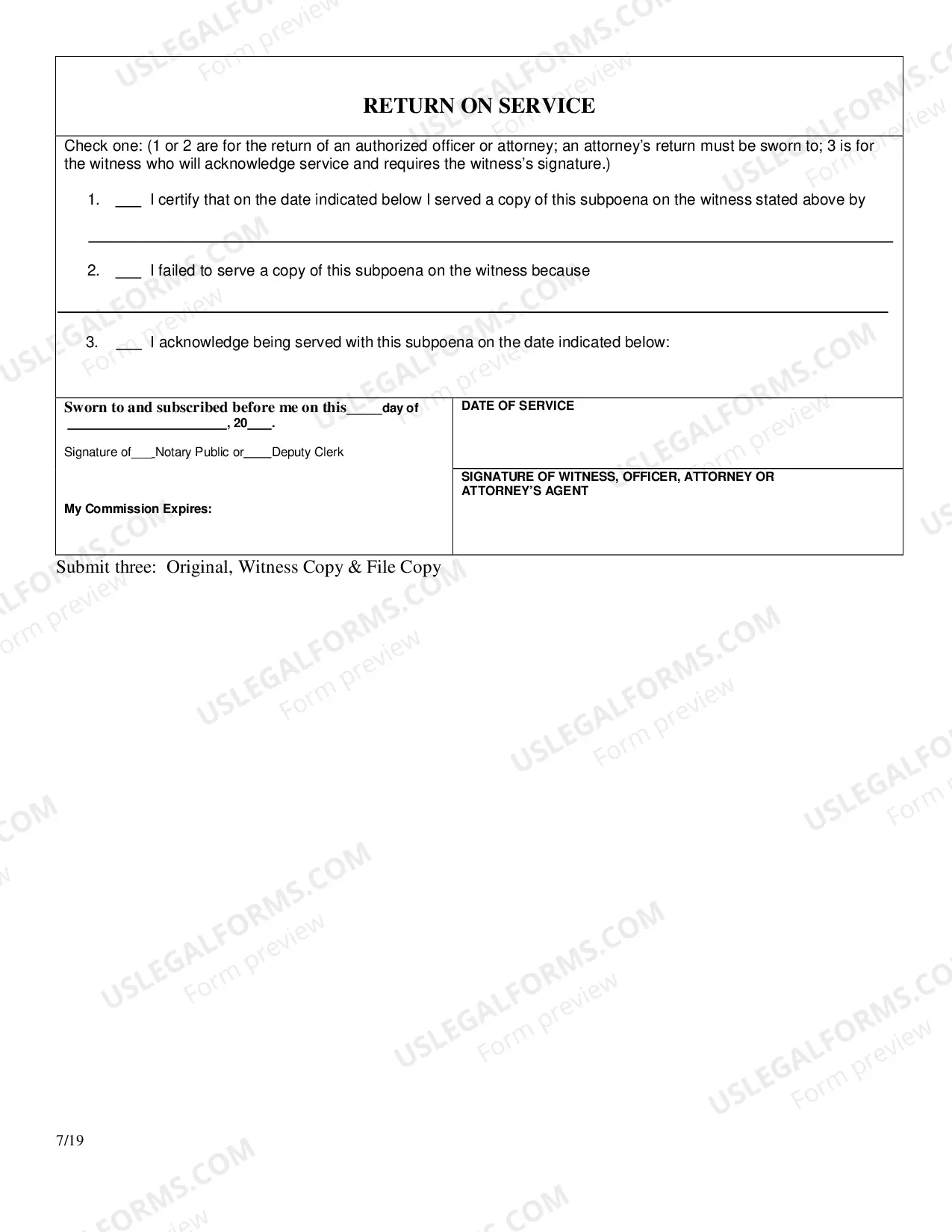 Preview Subpoena for Medical Records
