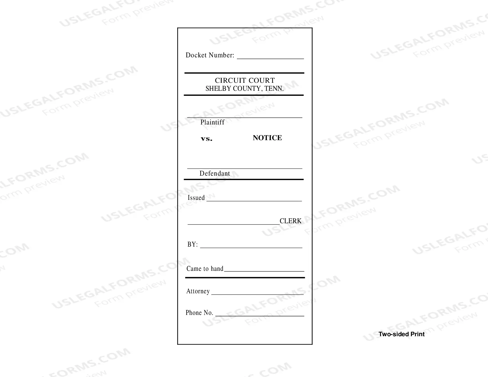 Preview Notice