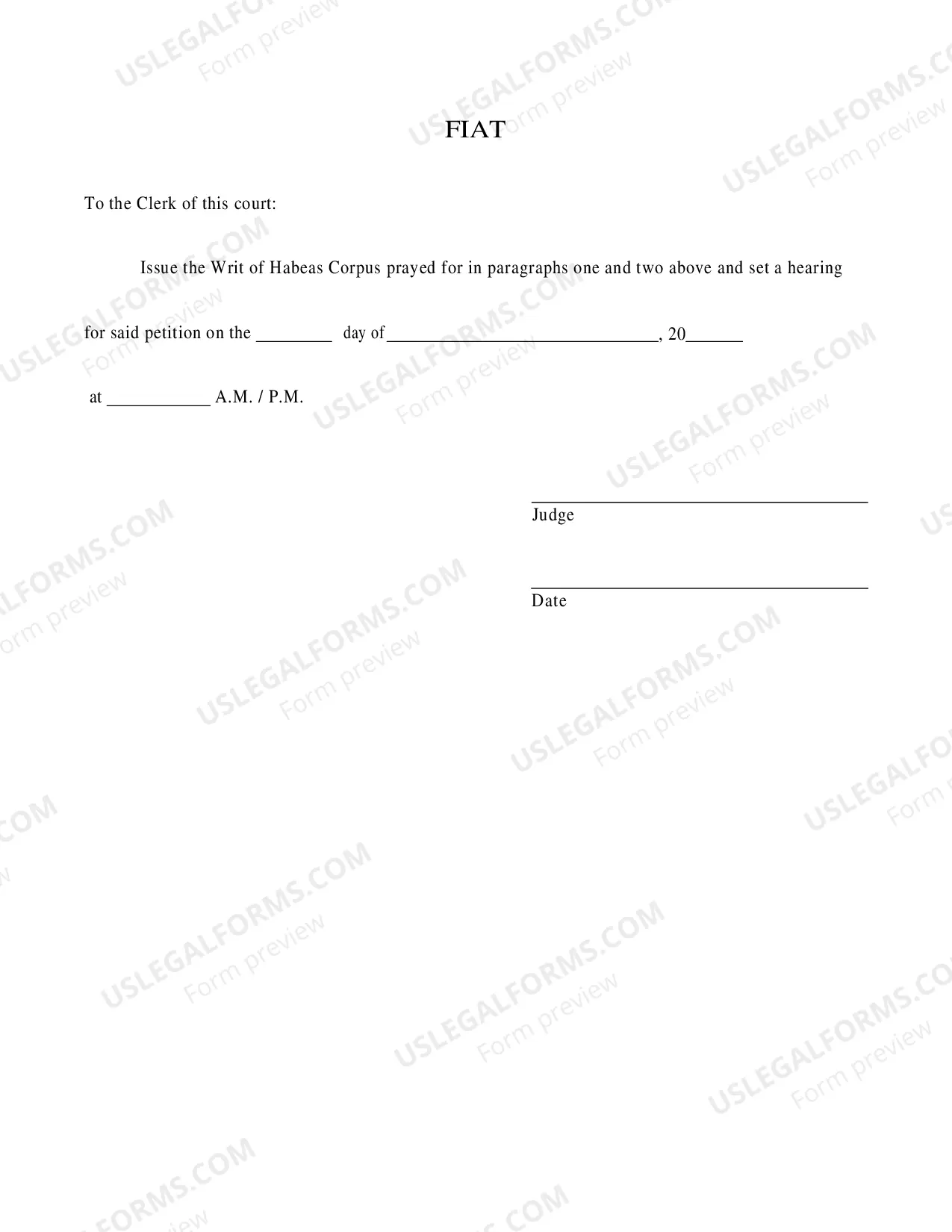 Preview Petition for Writ of Habeas Corpus