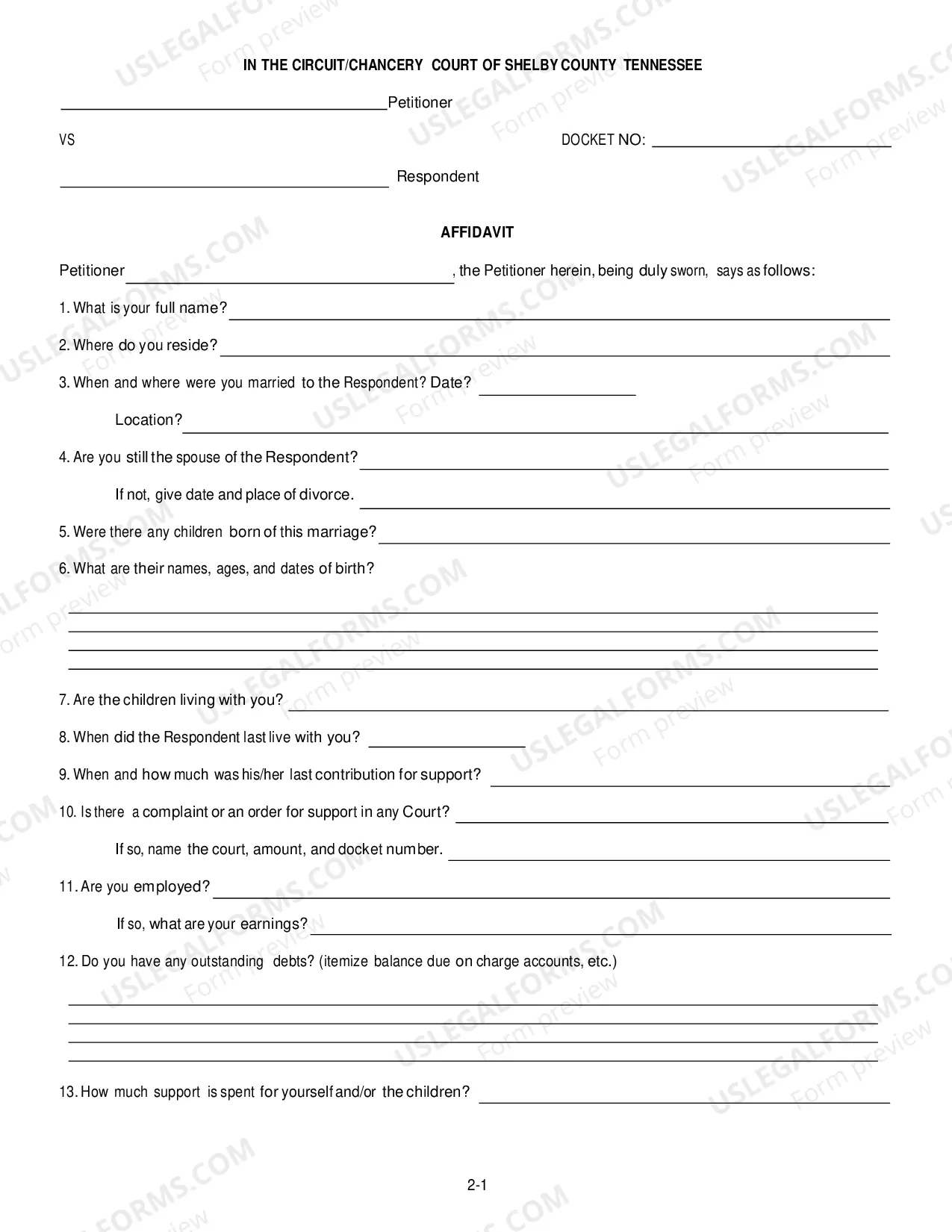 Preview Petition to Modify Child Support