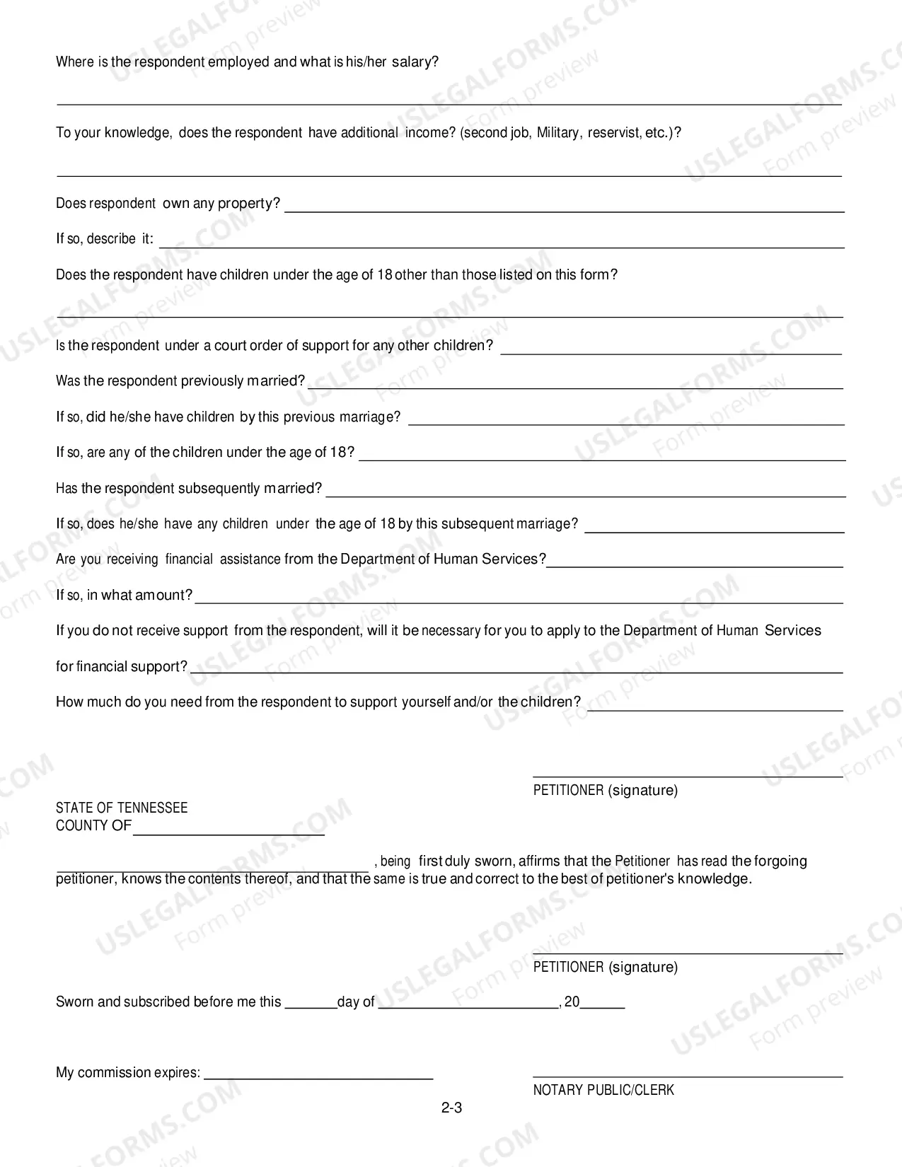 Preview Petition to Modify Child Support