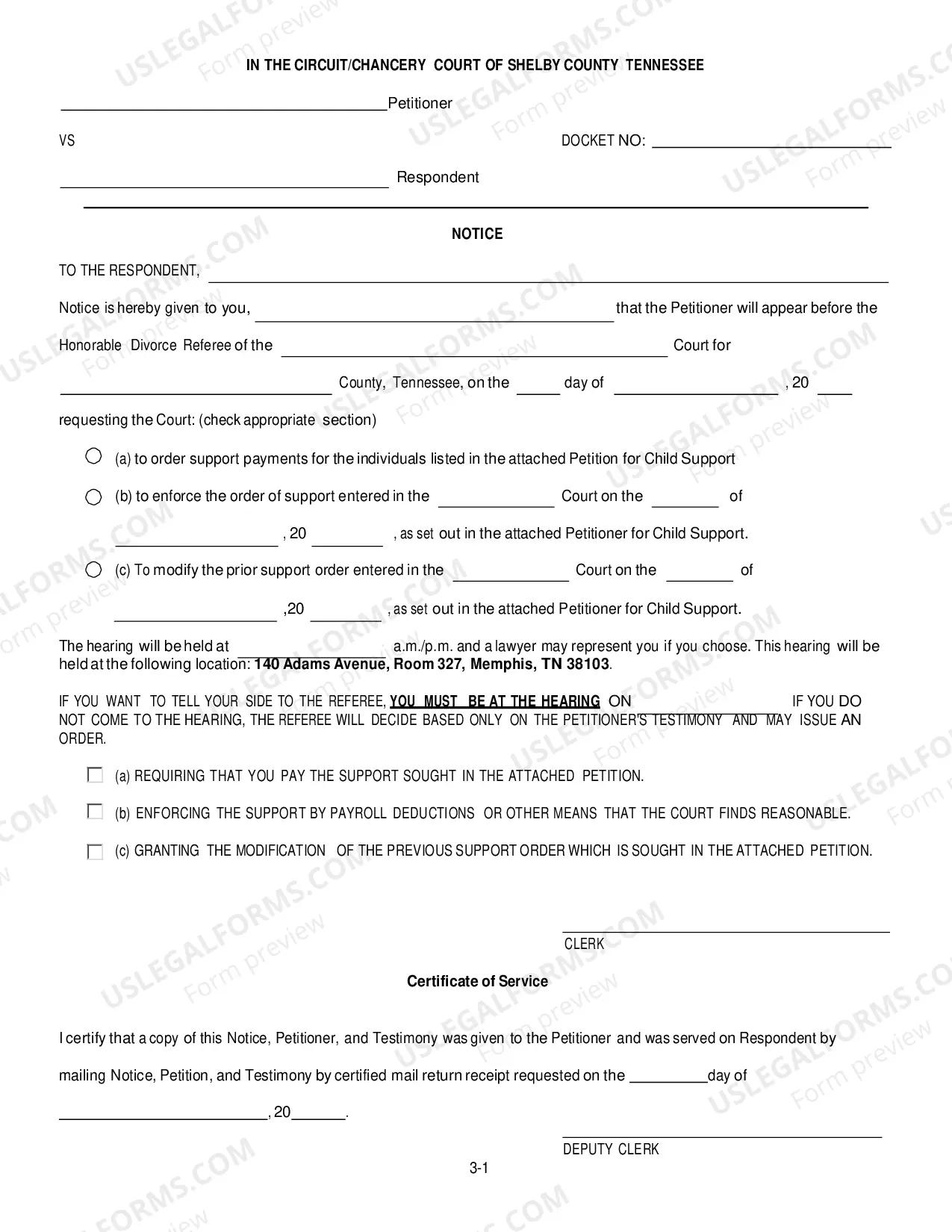 Preview Petition to Modify Child Support