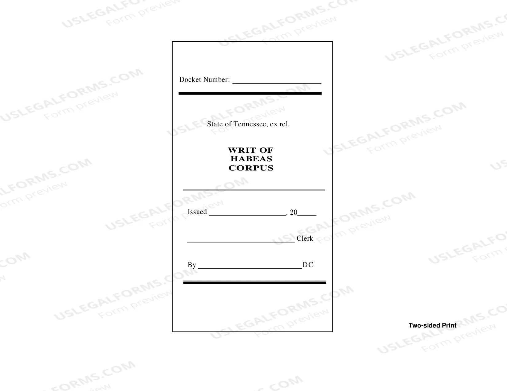 Preview Writ of Habeas Corpus