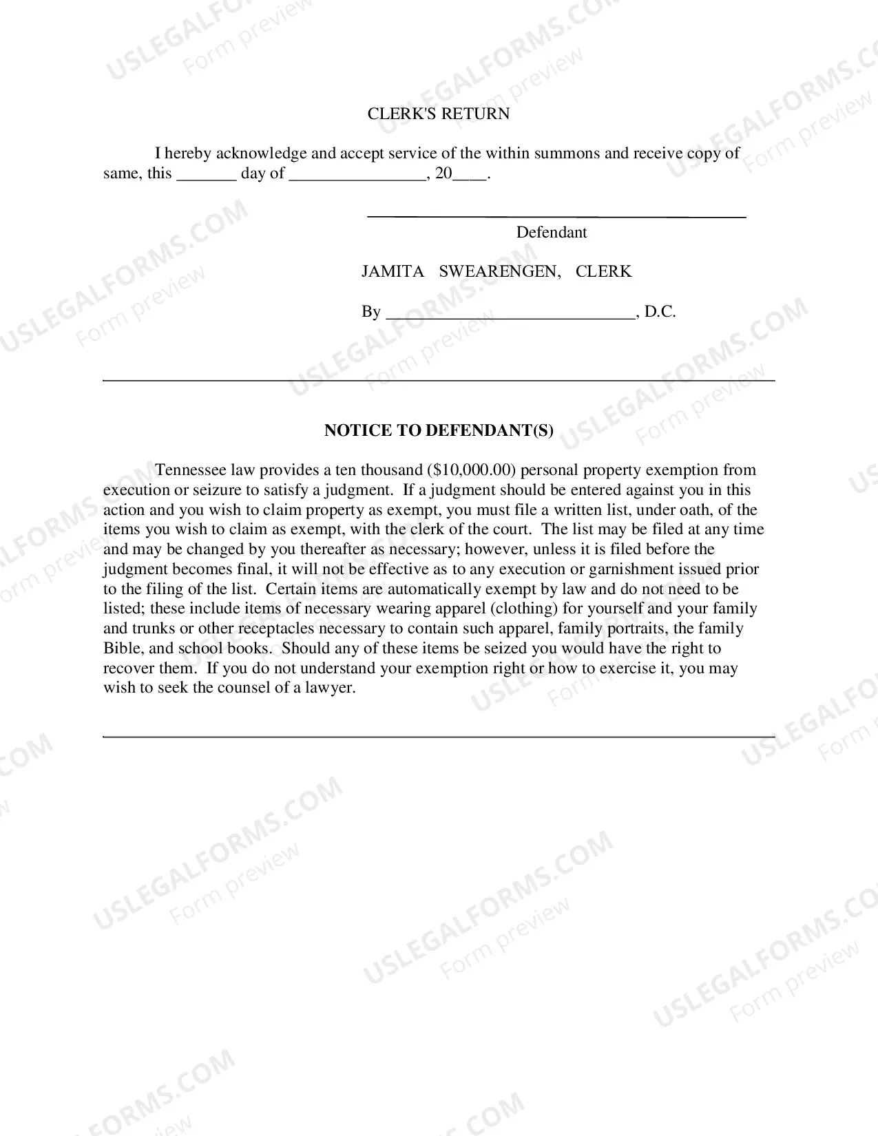 Preview Summons for Enforcement of Foreign Judgment