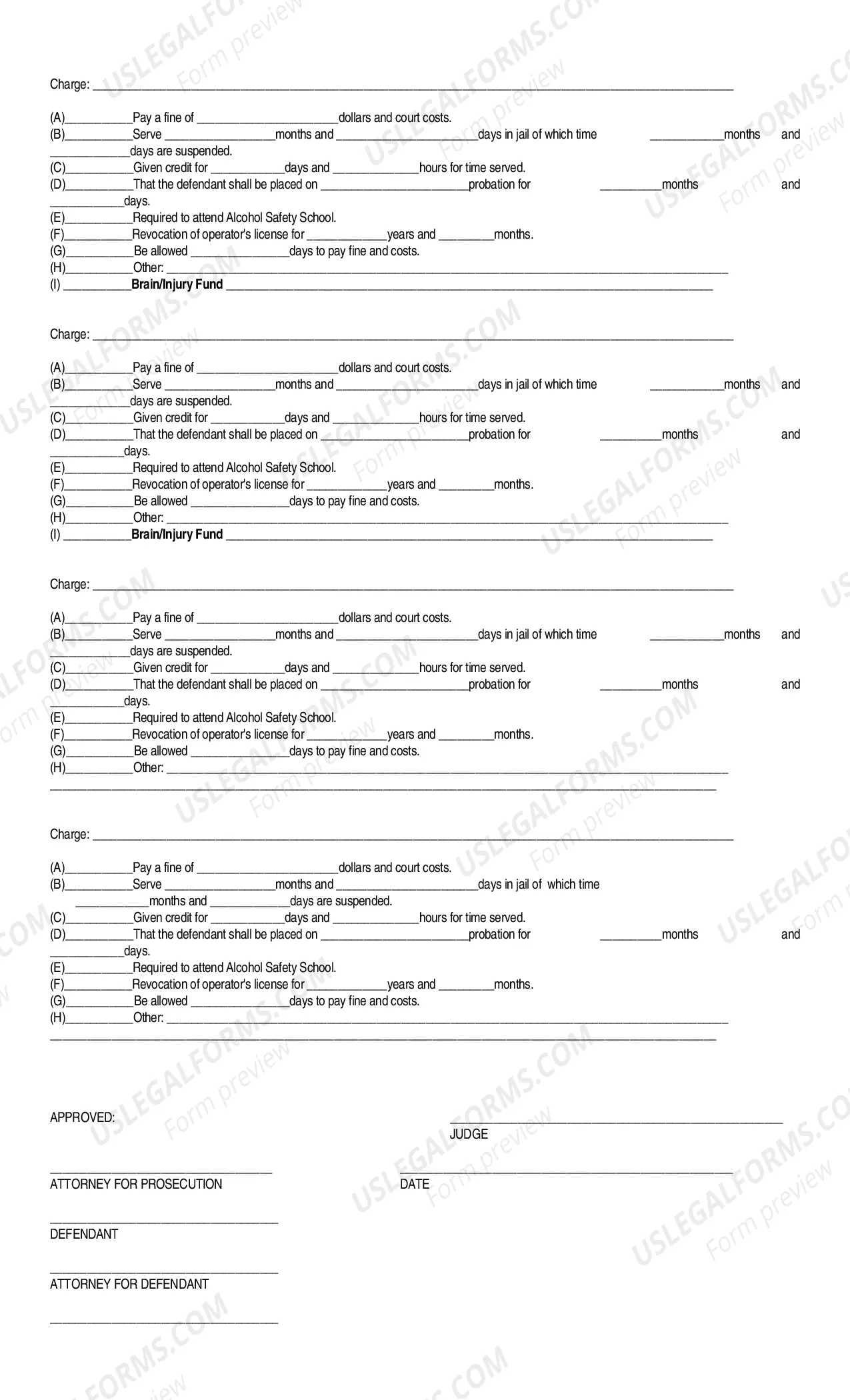 Preview Order of Sentence