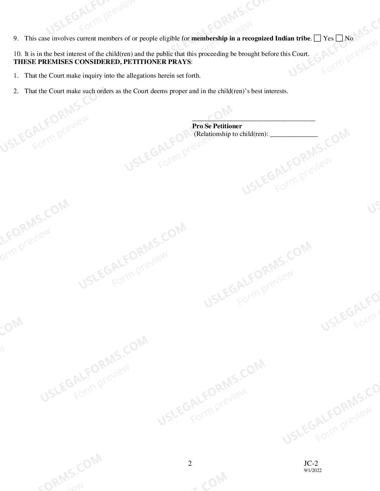 Preview Petition: Dependent and neglected