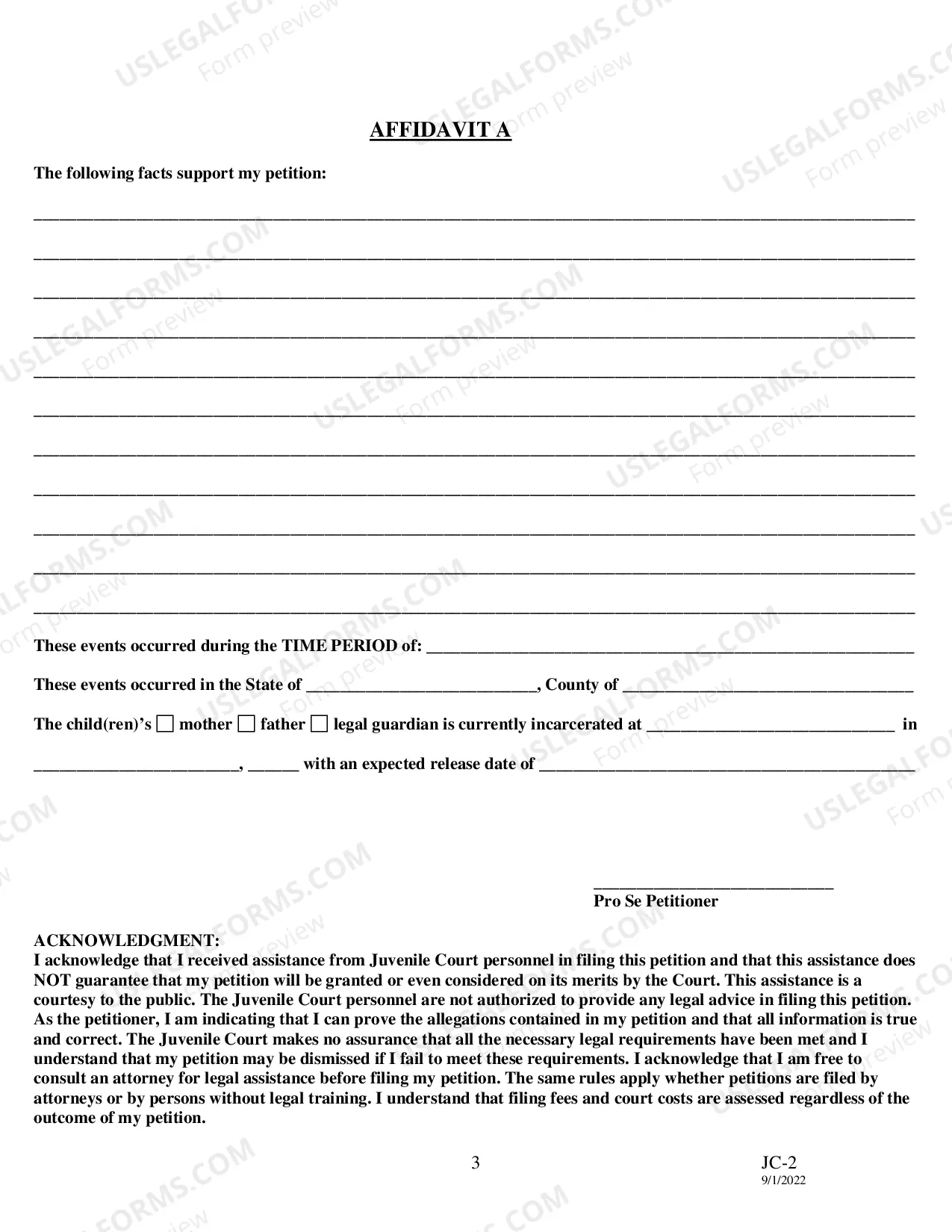 Preview Petition: Dependent and neglected