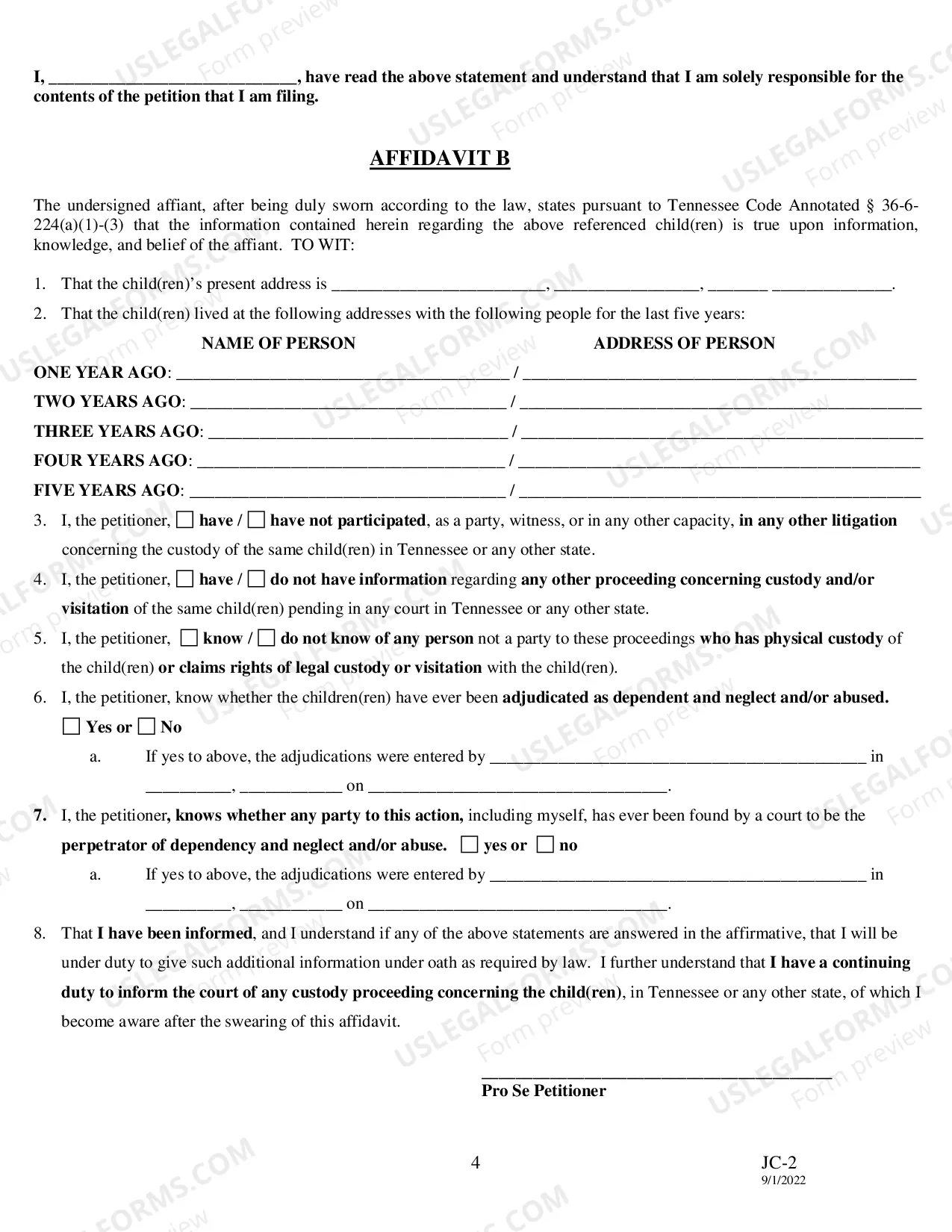 Preview Petition: Dependent and neglected