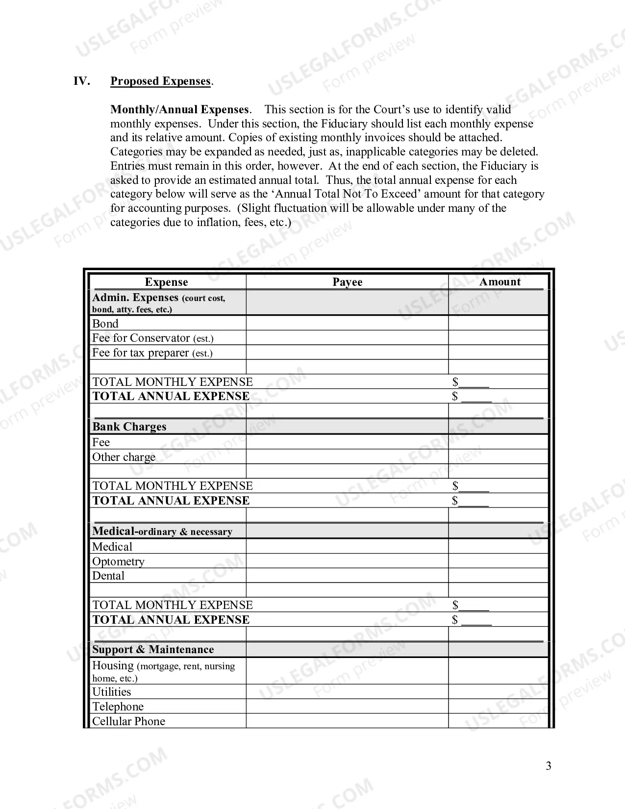 Preview Property Management Plan (Fill-in Form)
