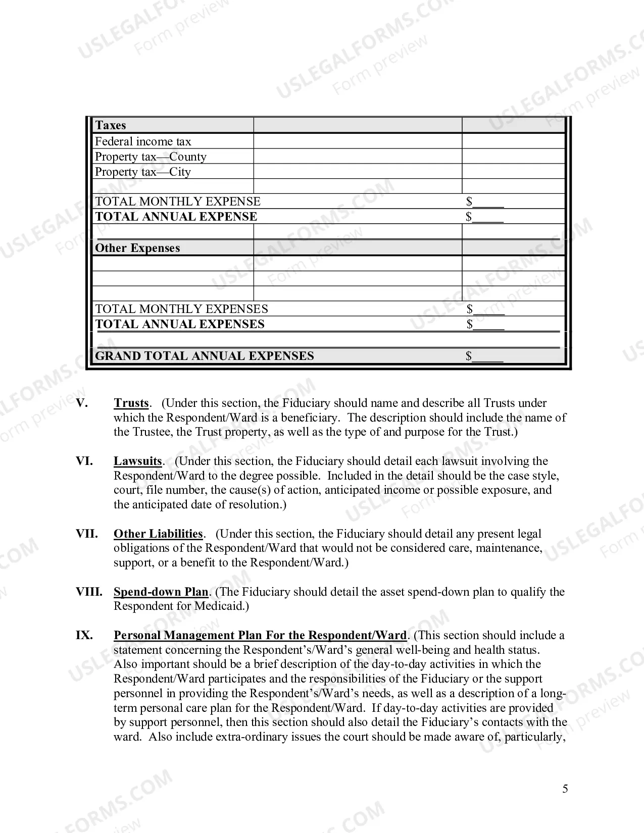Preview Property Management Plan (Fill-in Form)