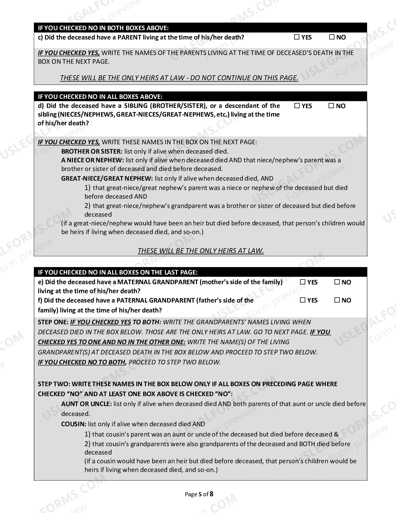 Preview Small Estate Affidavit