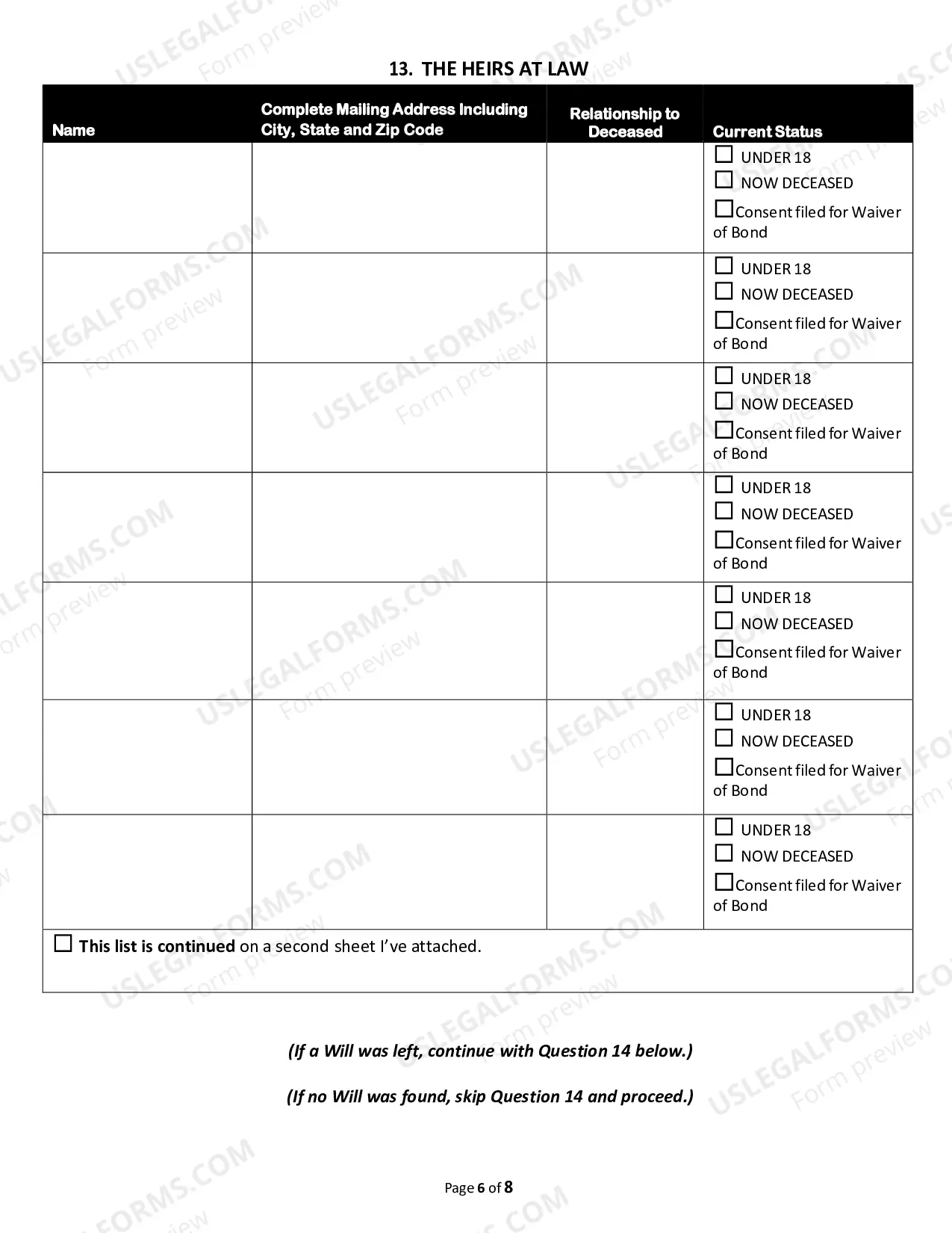 Preview Small Estate Affidavit