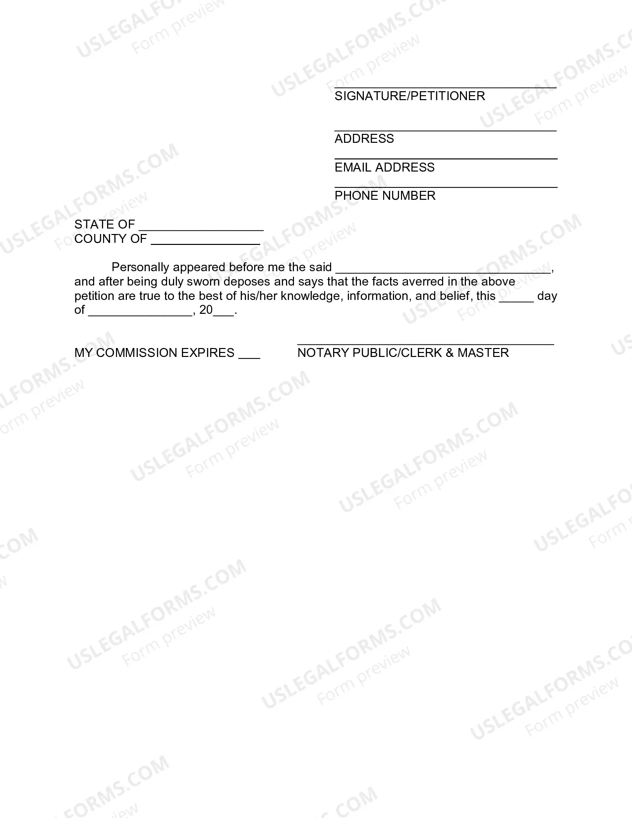 Preview Petition for Administration