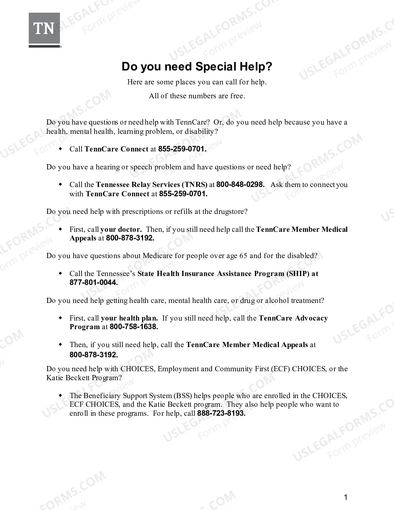 Preview Request for TennCare Release