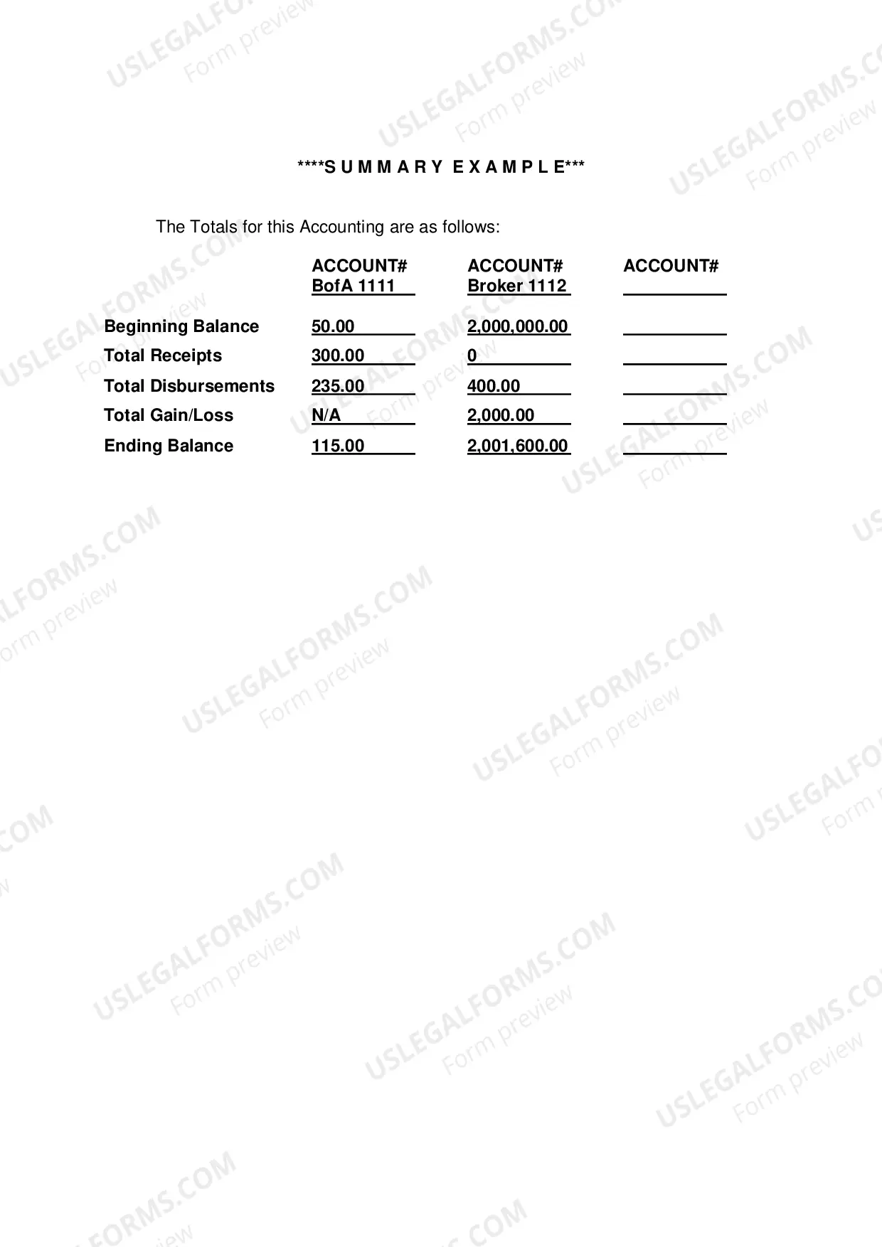 Preview Accounting Instructions